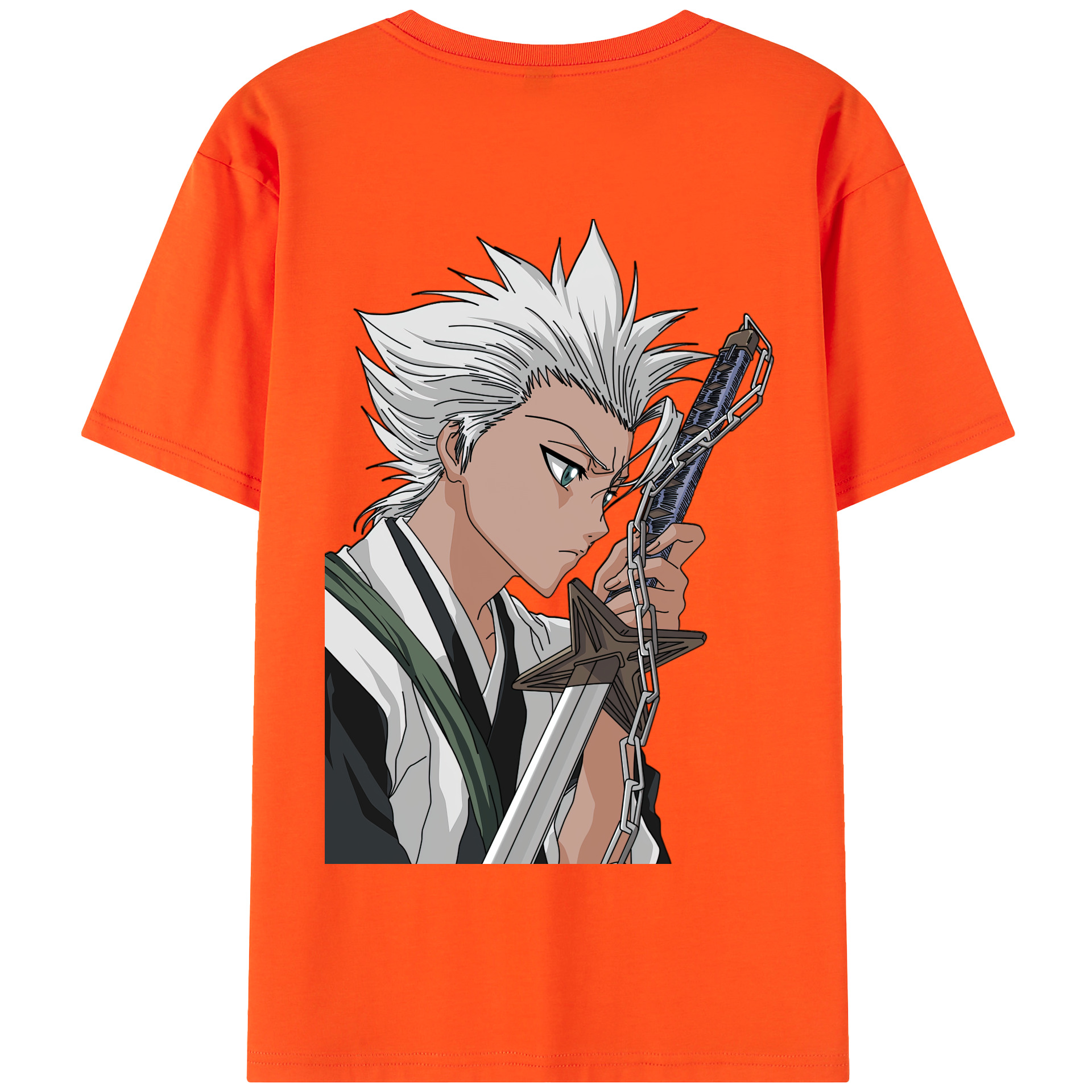 （画像用） ブリーチ 日番谷冬獅郎（ひつがや とうしろう） BLEACH Hitsugaya Toushirou 綿100％半袖Tシャツ（背面プリント）