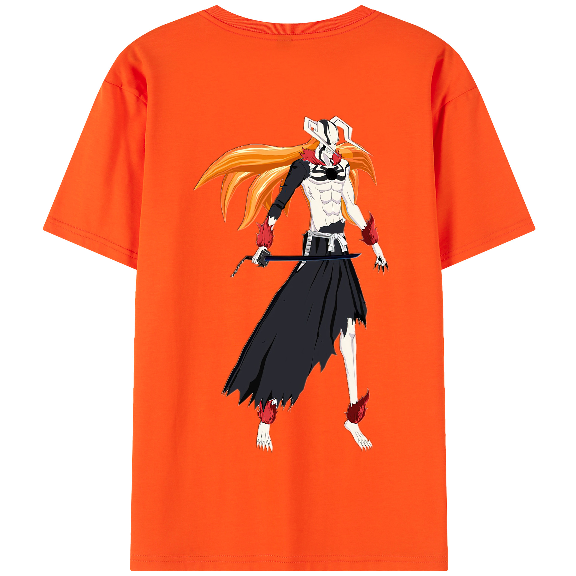 （画像用） ブリーチ 黒崎一護（くろさき いちご）BLEACH Kurosaki Ichigo 綿100％半袖Tシャツ（背面プリント）