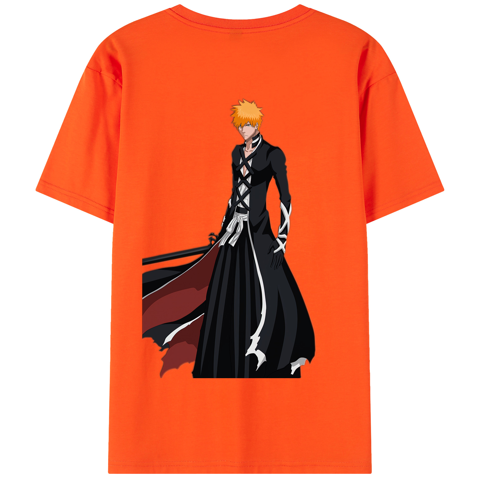 （画像用） ブリーチ 黒崎一護（くろさき いちご）BLEACH Kurosaki Ichigo 綿100％半袖Tシャツ（背面プリント）