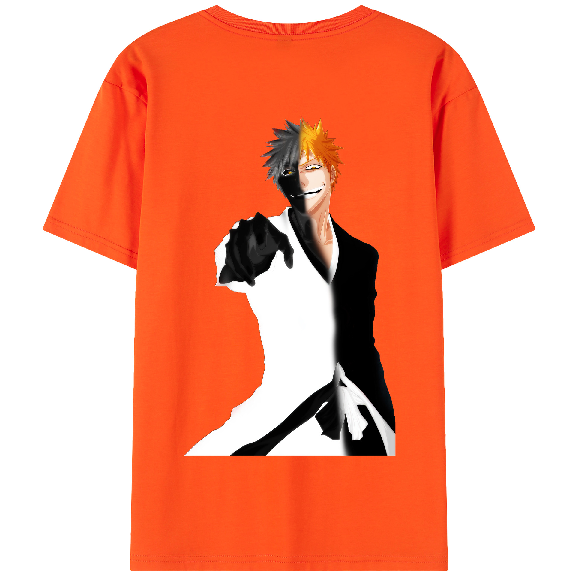 （画像用） ブリーチ 黒崎一護（くろさき いちご）BLEACH Kurosaki Ichigo 綿100％半袖Tシャツ（背面プリント）