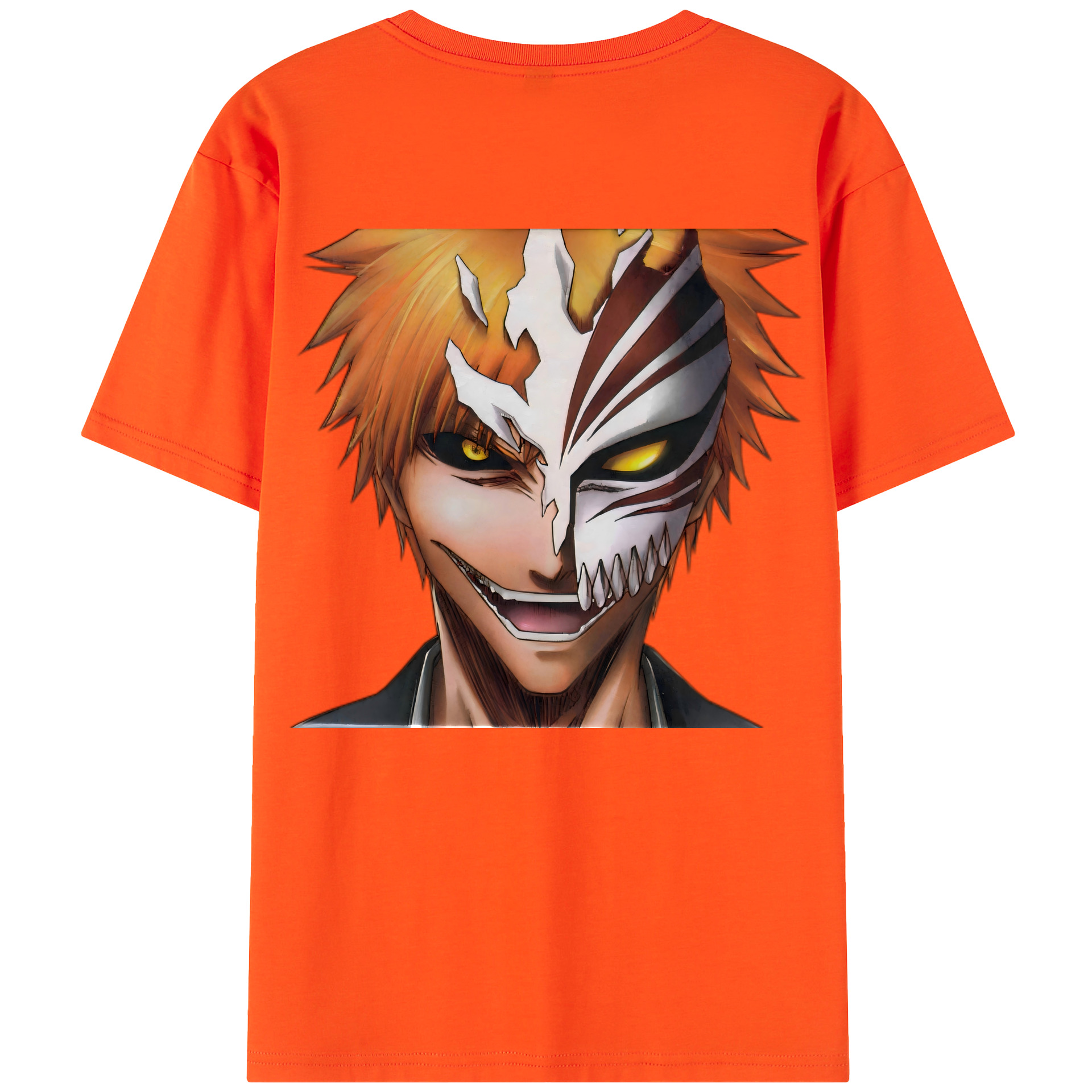 （画像用） ブリーチ 黒崎一護（くろさき いちご）BLEACH Kurosaki Ichigo 綿100％半袖Tシャツ（背面プリント）