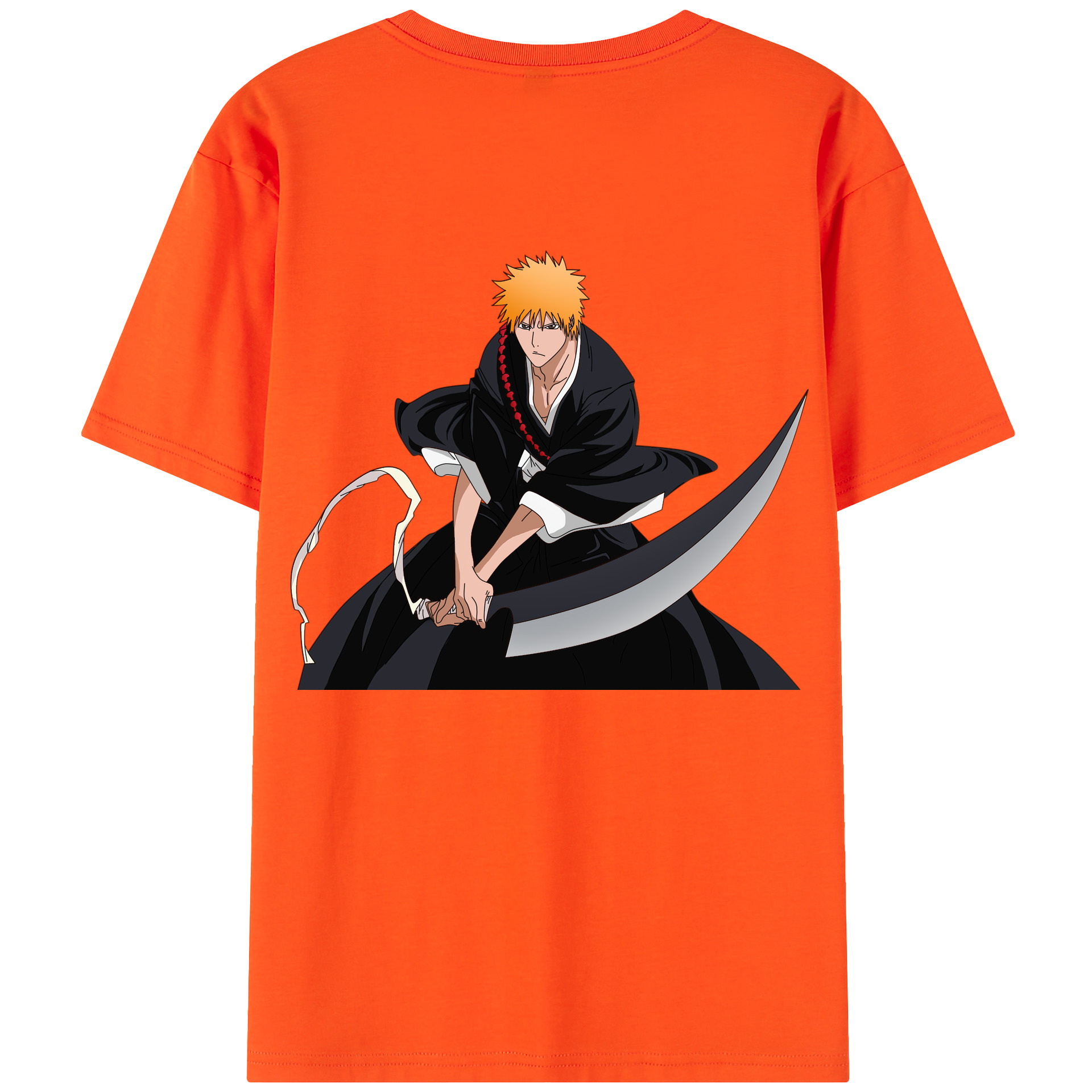 （画像用） ブリーチ 黒崎一護（くろさき いちご）BLEACH Kurosaki Ichigo 綿100％半袖Tシャツ（背面プリント）
