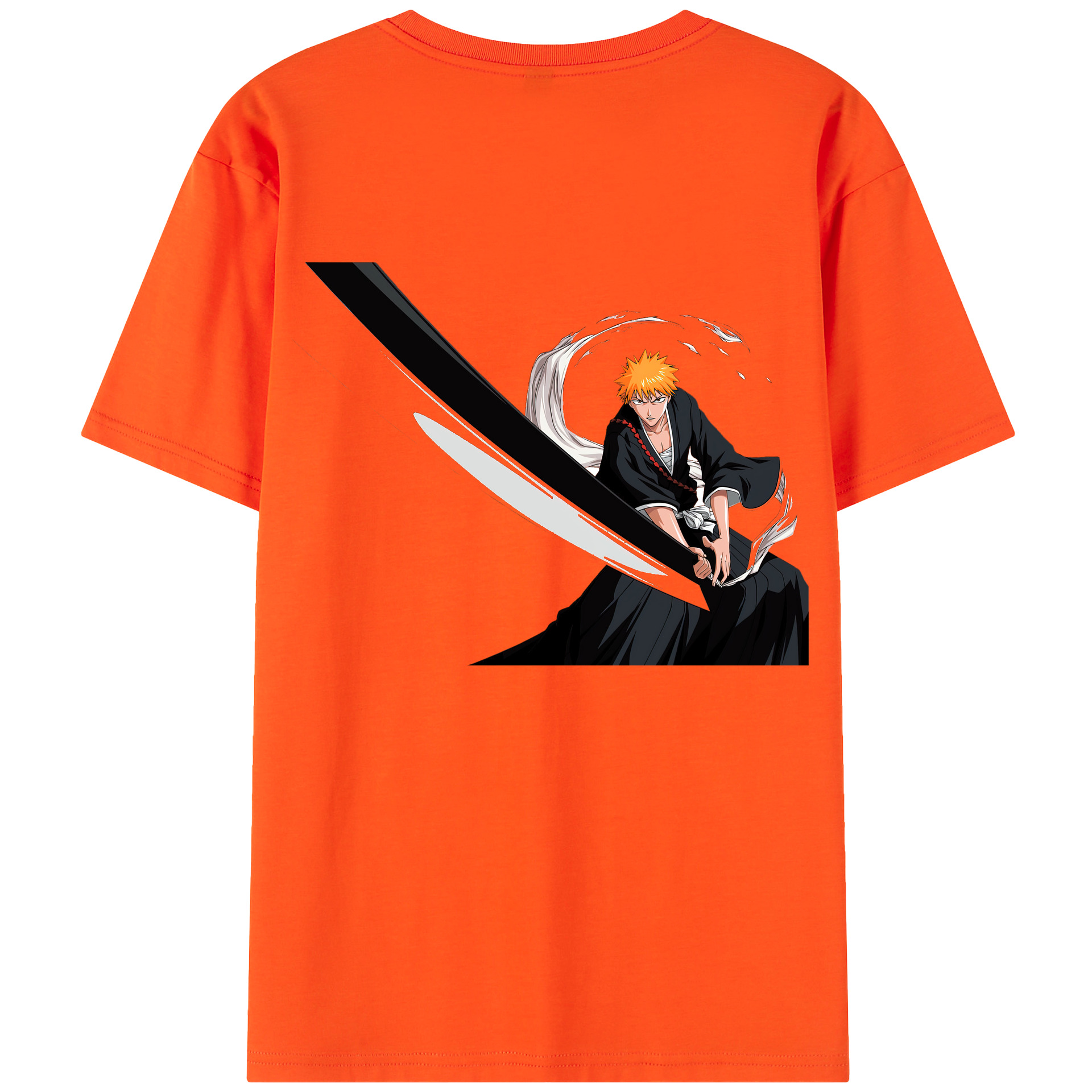 （画像用） ブリーチ 黒崎一護（くろさき いちご）BLEACH Kurosaki Ichigo 綿100％半袖Tシャツ（背面プリント）