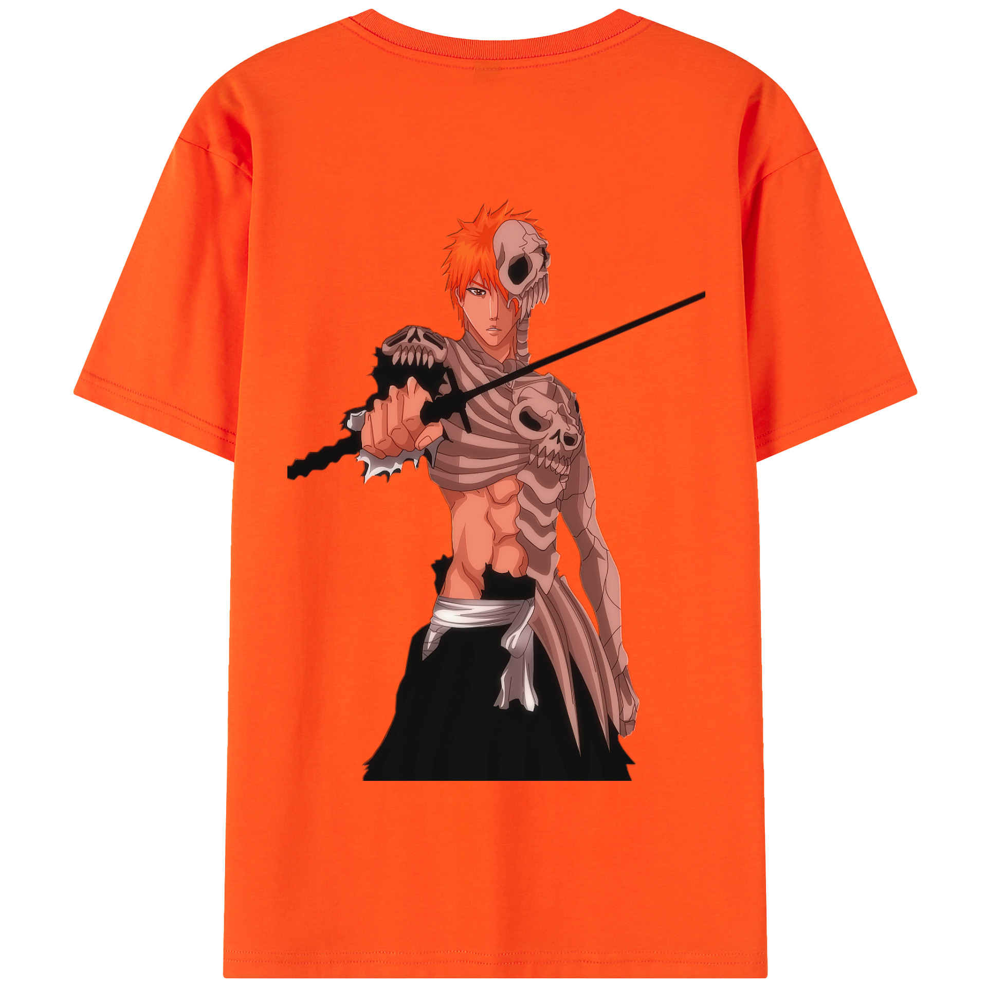 （画像用） ブリーチ 黒崎一護（くろさき いちご）BLEACH Kurosaki Ichigo 綿100％半袖Tシャツ（背面プリント）