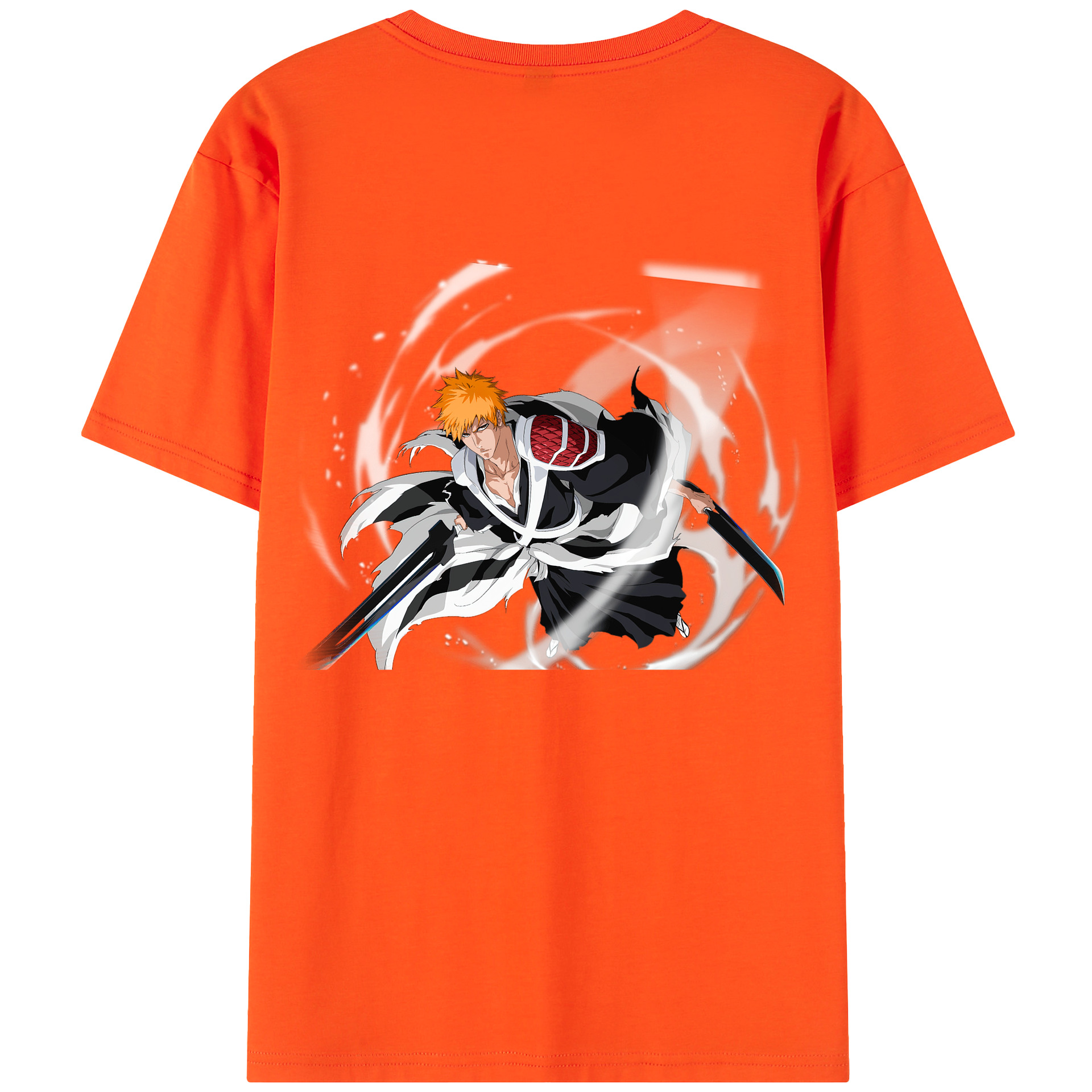 （画像用） ブリーチ 黒崎一護（くろさき いちご）BLEACH Kurosaki Ichigo 綿100％半袖Tシャツ（背面プリント）