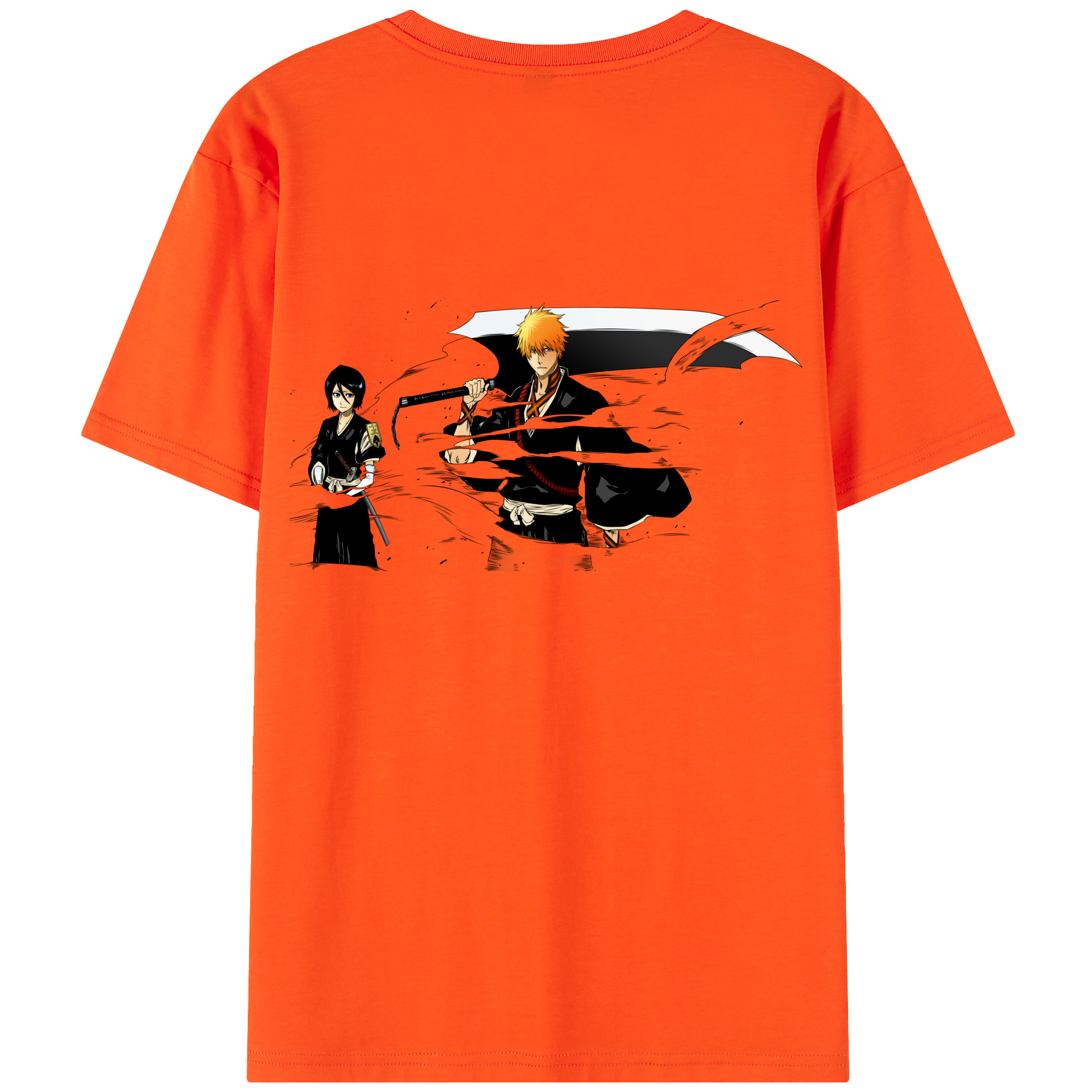 （画像用） ブリーチ 黒崎一護（くろさき いちご）BLEACH Kurosaki Ichigo 綿100％半袖Tシャツ（背面プリント）