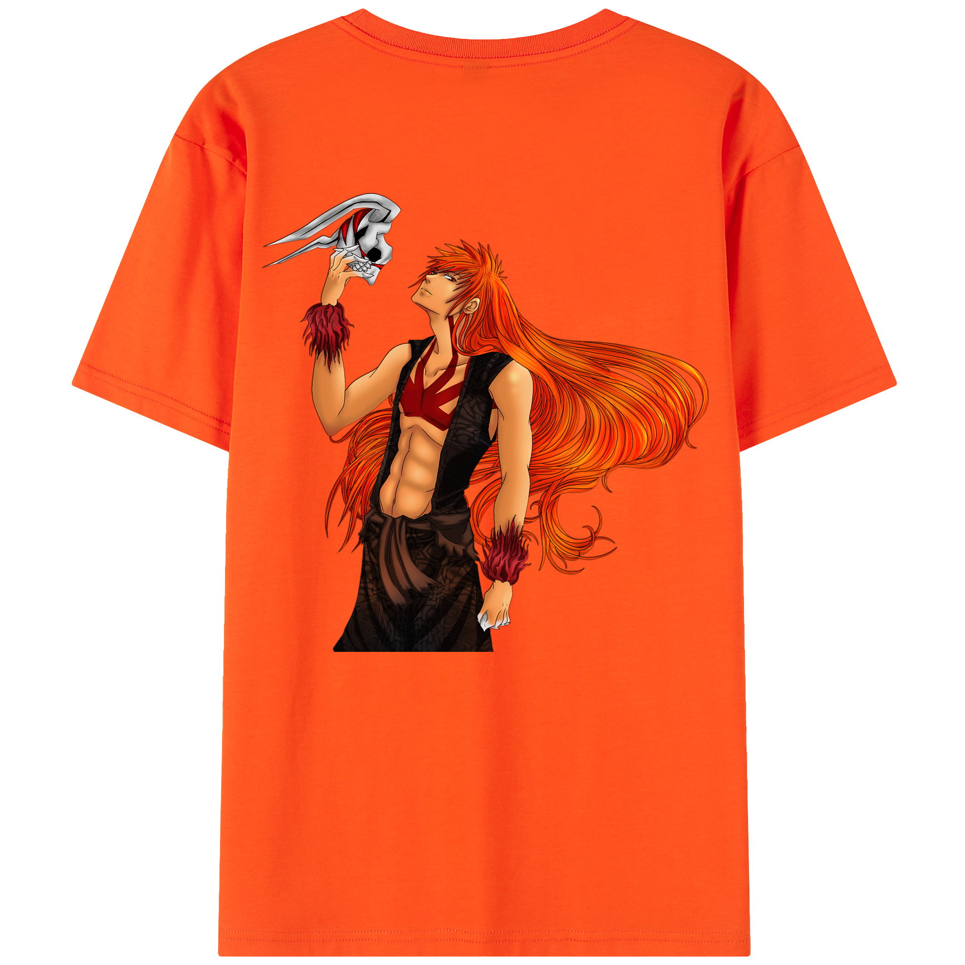 （画像用） ブリーチ 黒崎一護（くろさき いちご）BLEACH Kurosaki Ichigo 綿100％半袖Tシャツ（背面プリント）