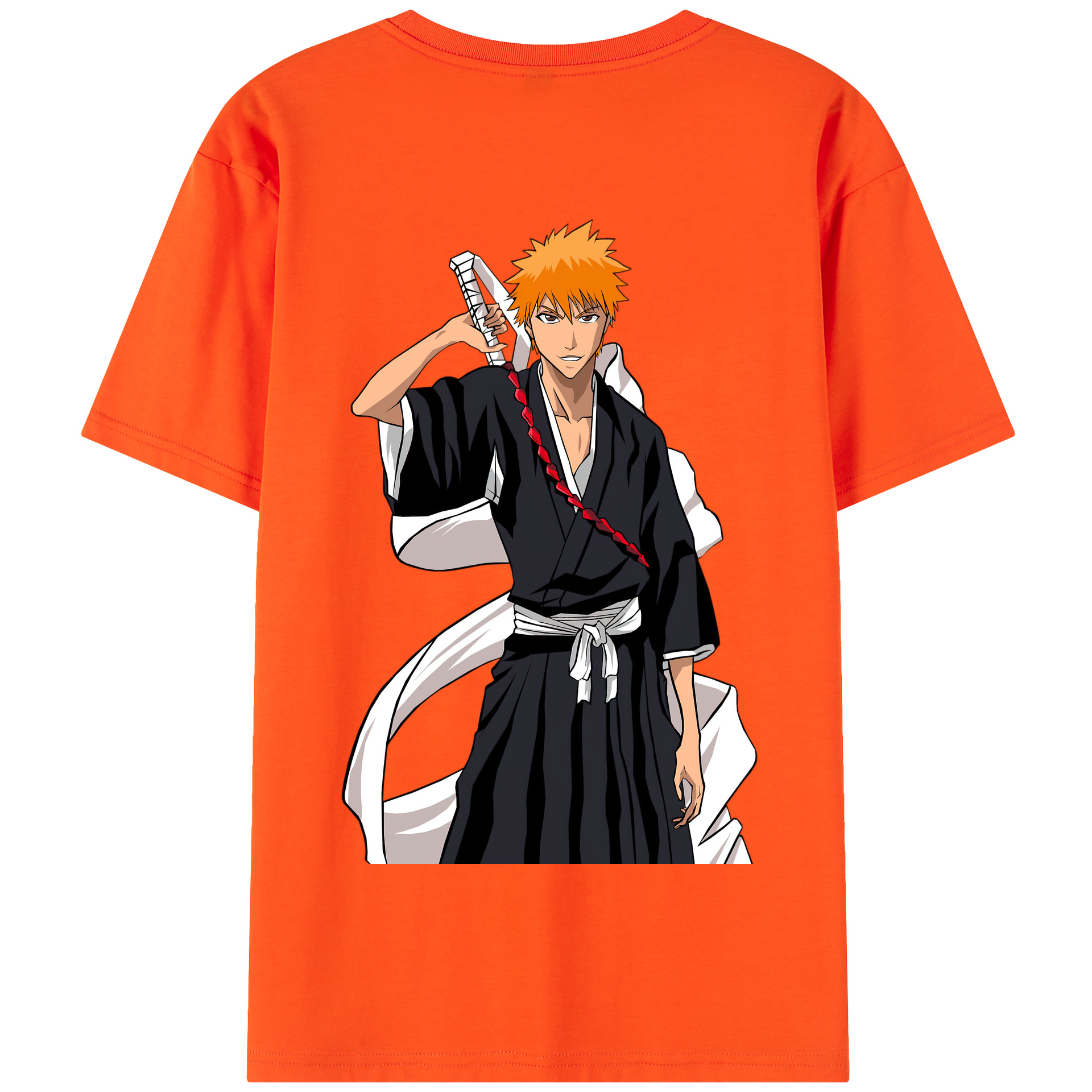 （画像用） ブリーチ 黒崎一護（くろさき いちご）BLEACH Kurosaki Ichigo 綿100％半袖Tシャツ（背面プリント）