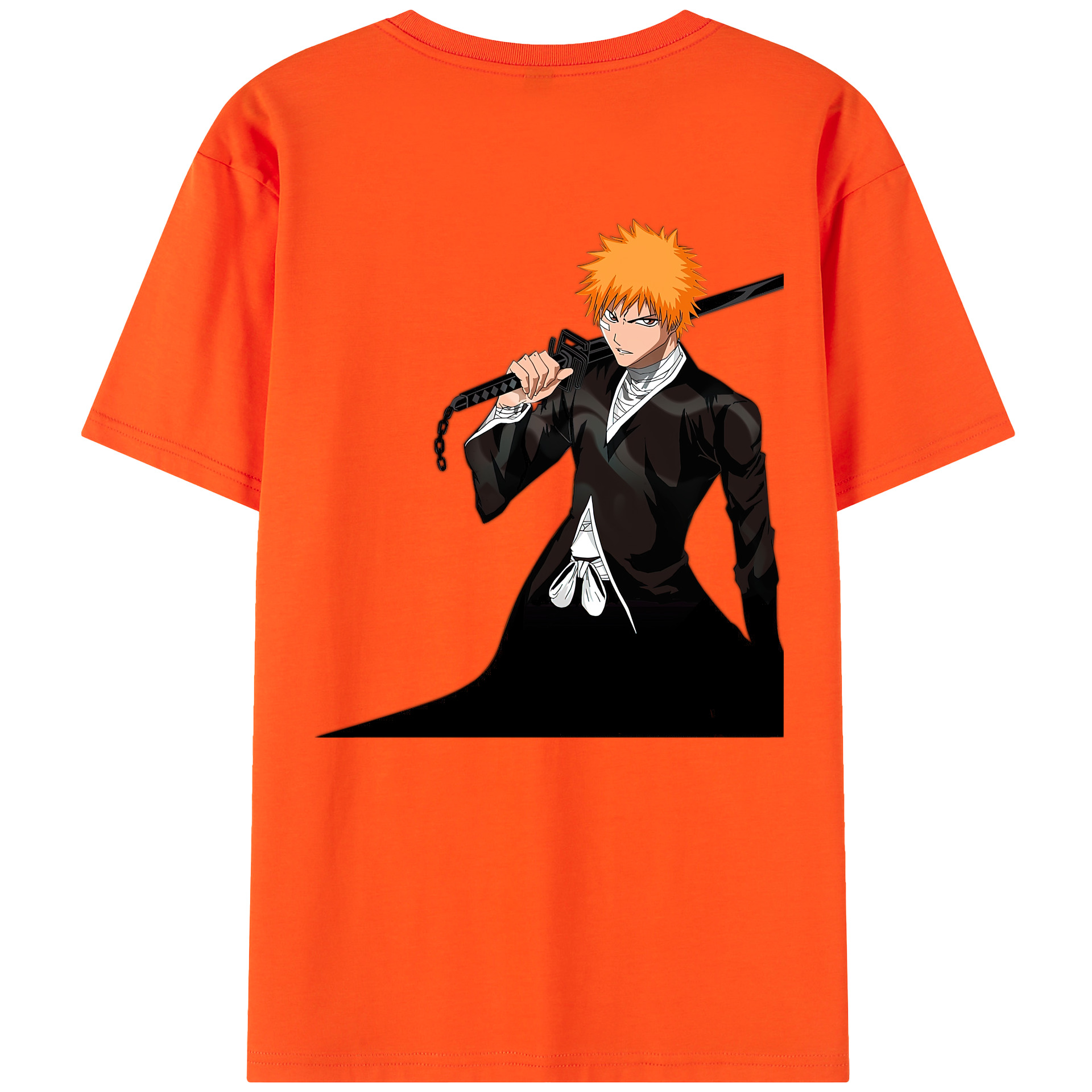 （画像用） ブリーチ 黒崎一護（くろさき いちご）BLEACH Kurosaki Ichigo 綿100％半袖Tシャツ（背面プリント）