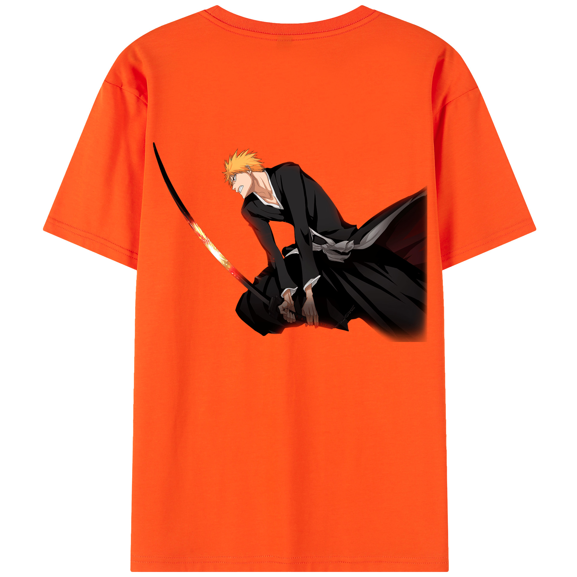 （画像用） ブリーチ 黒崎一護（くろさき いちご）BLEACH Kurosaki Ichigo 綿100％半袖Tシャツ（背面プリント）