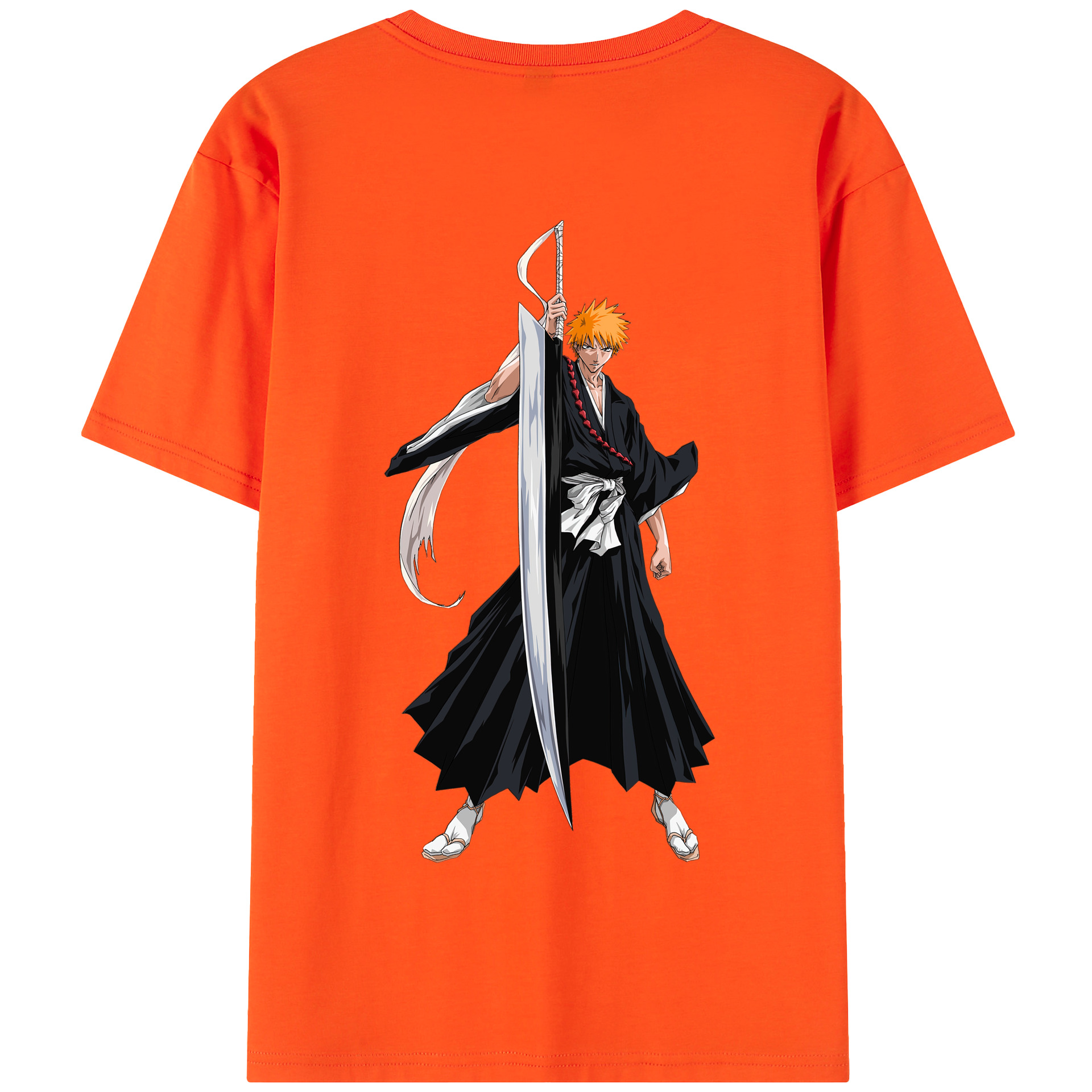（画像用） ブリーチ 黒崎一護（くろさき いちご）BLEACH Kurosaki Ichigo 綿100％半袖Tシャツ（背面プリント）
