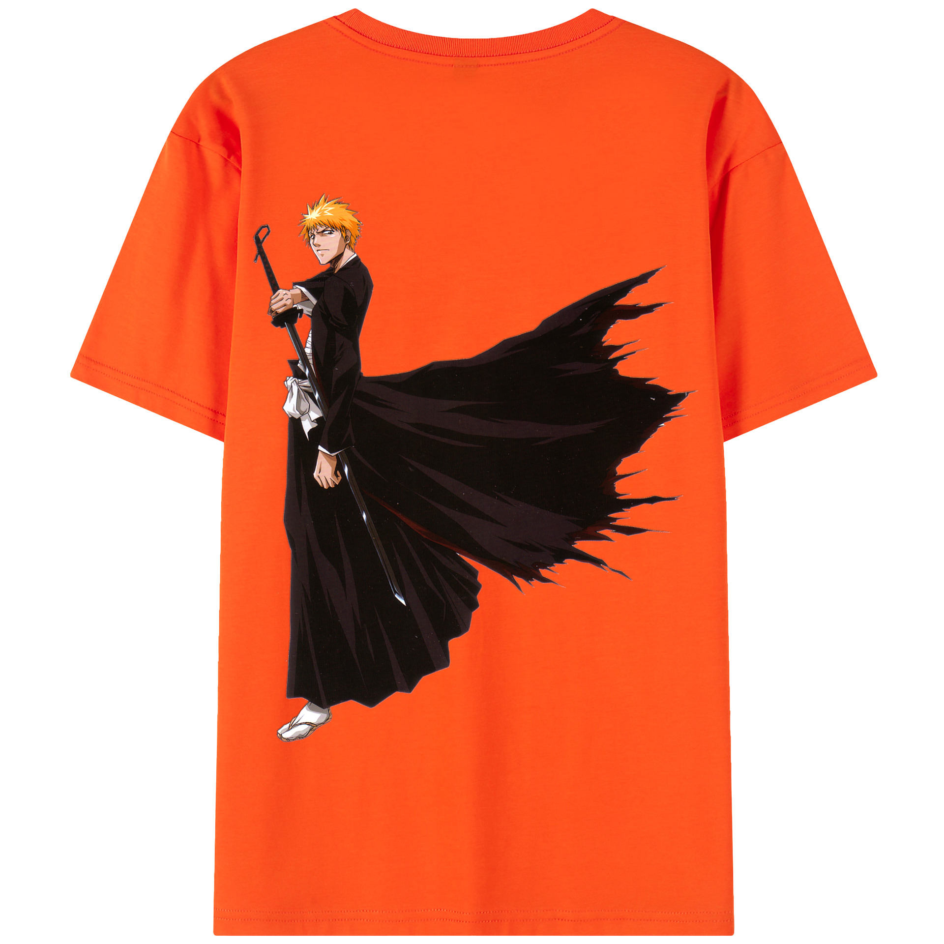 （画像用） ブリーチ 黒崎一護（くろさき いちご）BLEACH Kurosaki Ichigo 綿100％半袖Tシャツ（背面プリント）