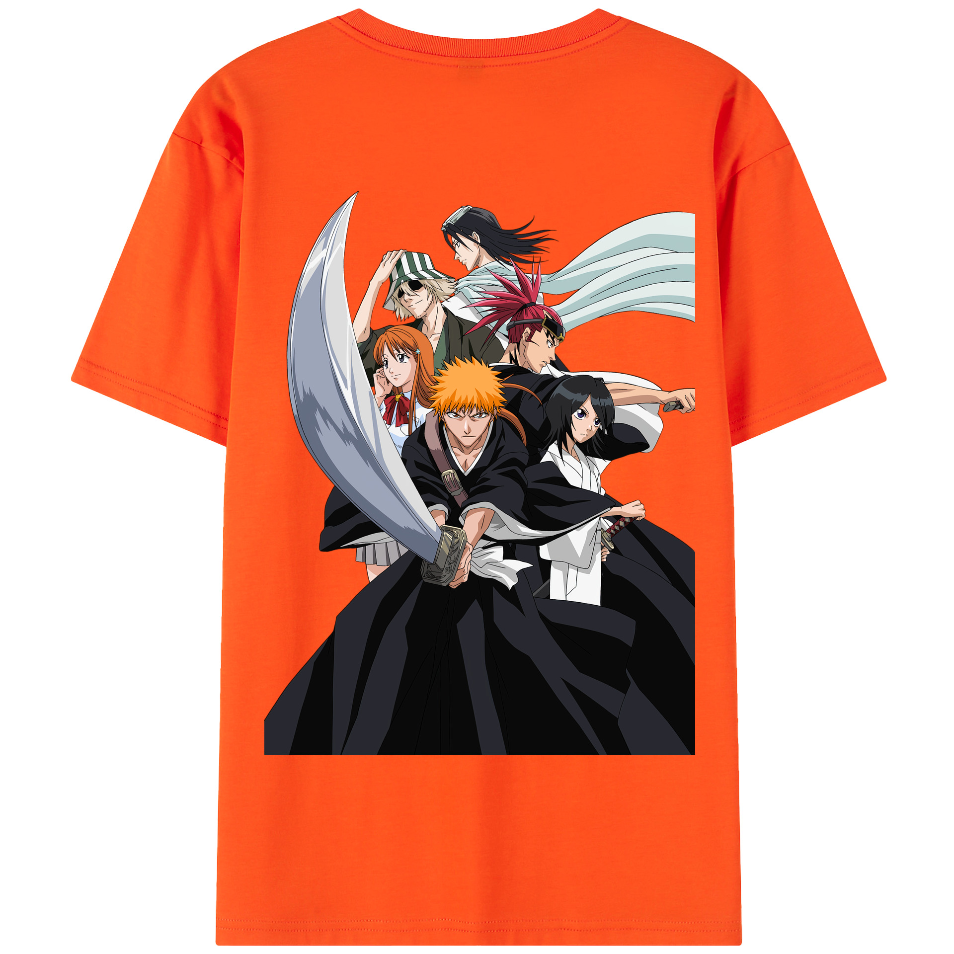 （画像用） ブリーチ 黒崎一護（くろさき いちご）BLEACH Kurosaki Ichigo 綿100％半袖Tシャツ（背面プリント）