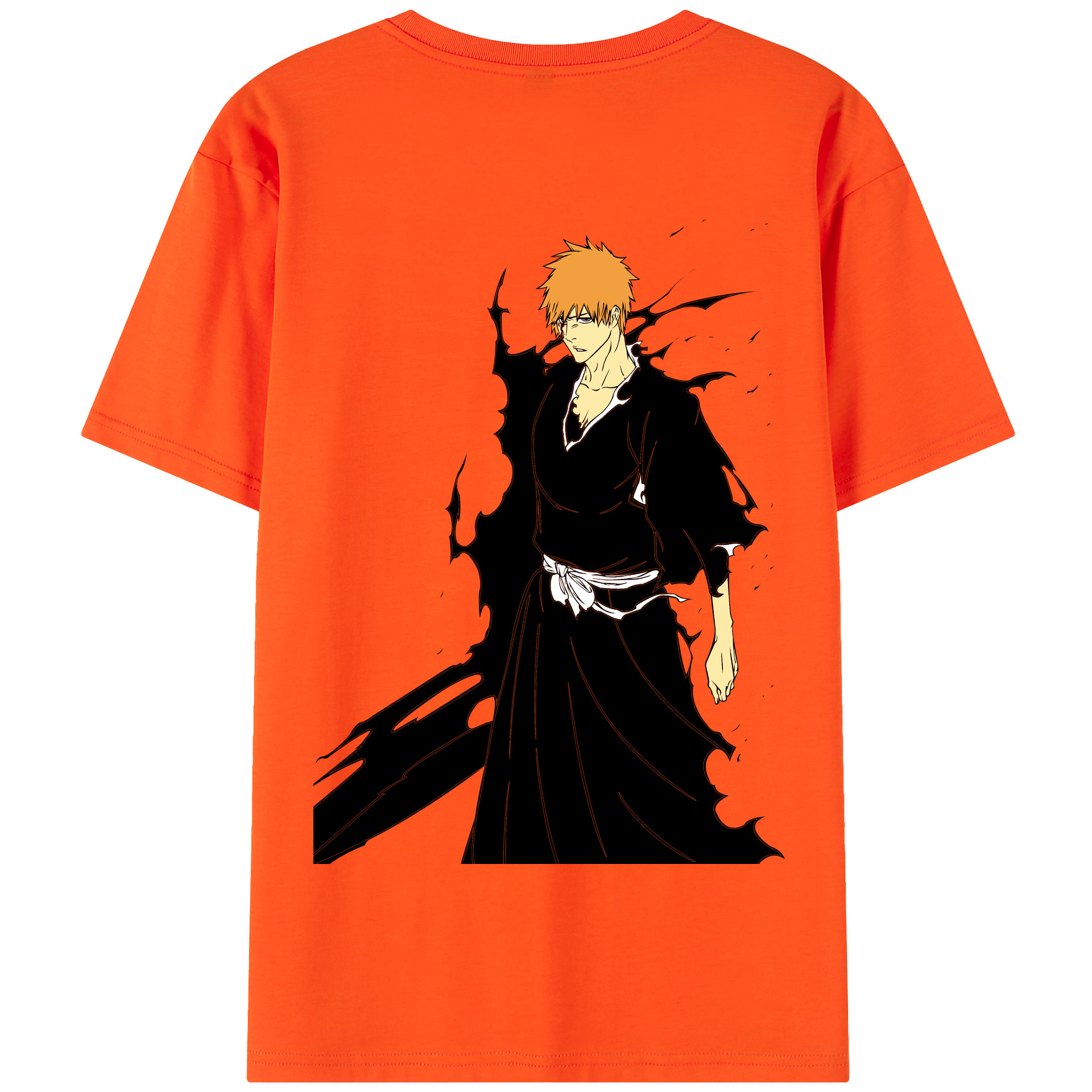 （画像用） ブリーチ 黒崎一護（くろさき いちご）BLEACH Kurosaki Ichigo 綿100％半袖Tシャツ（背面プリント）