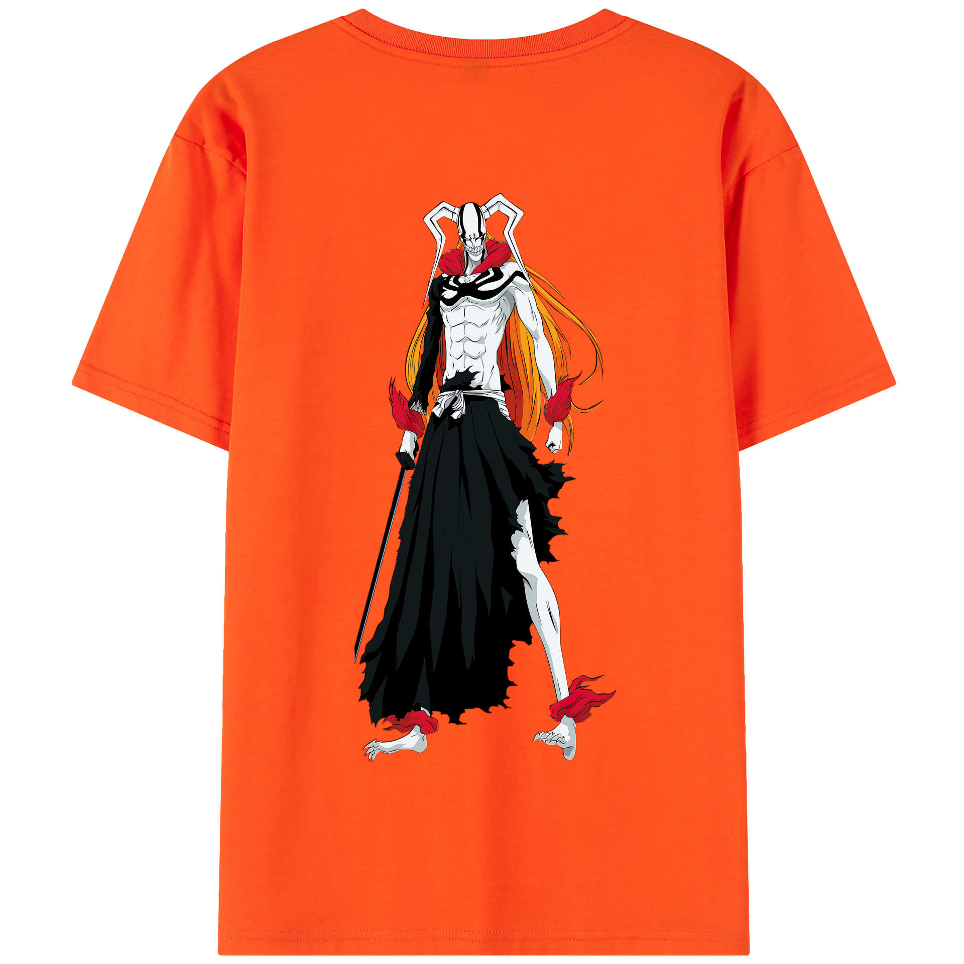 （画像用） ブリーチ 黒崎一護（くろさき いちご）BLEACH Kurosaki Ichigo 綿100％半袖Tシャツ（背面プリント）