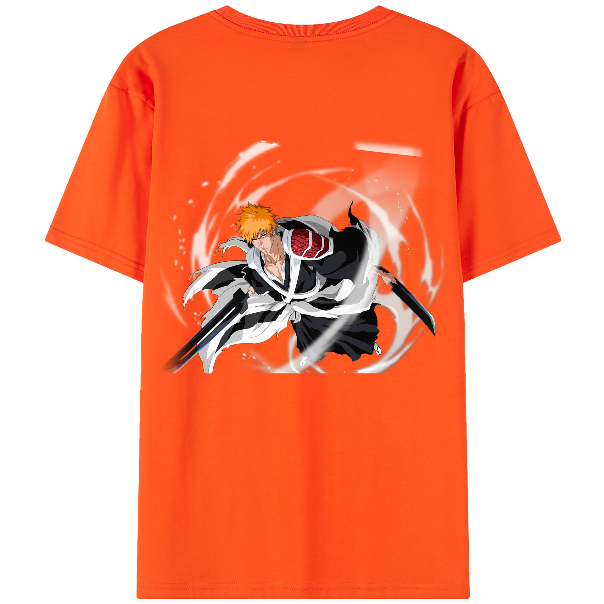 （画像用） ブリーチ 黒崎一護（くろさき いちご）BLEACH Kurosaki Ichigo 綿100％半袖Tシャツ（背面プリント）