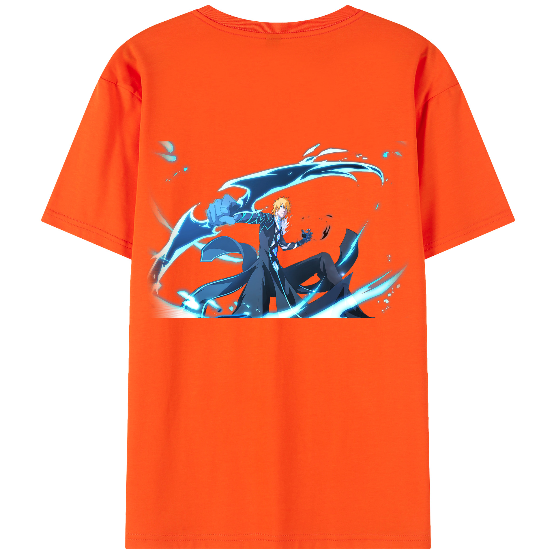 （画像用） ブリーチ 黒崎一護（くろさき いちご）BLEACH Kurosaki Ichigo 綿100％半袖Tシャツ（背面プリント）