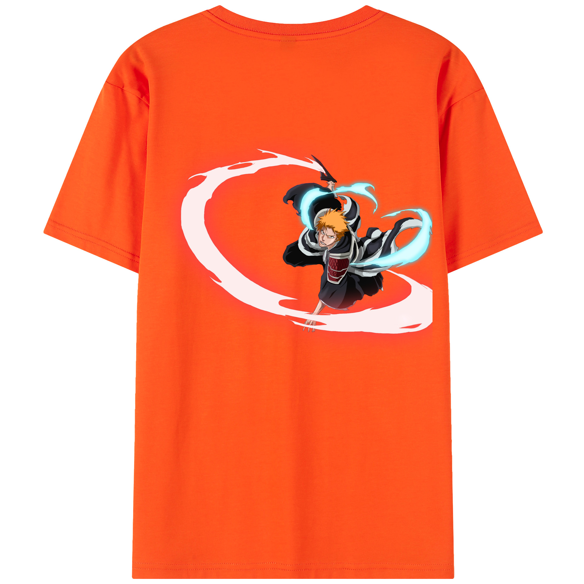 （画像用） ブリーチ 黒崎一護（くろさき いちご）BLEACH Kurosaki Ichigo 綿100％半袖Tシャツ（背面プリント）