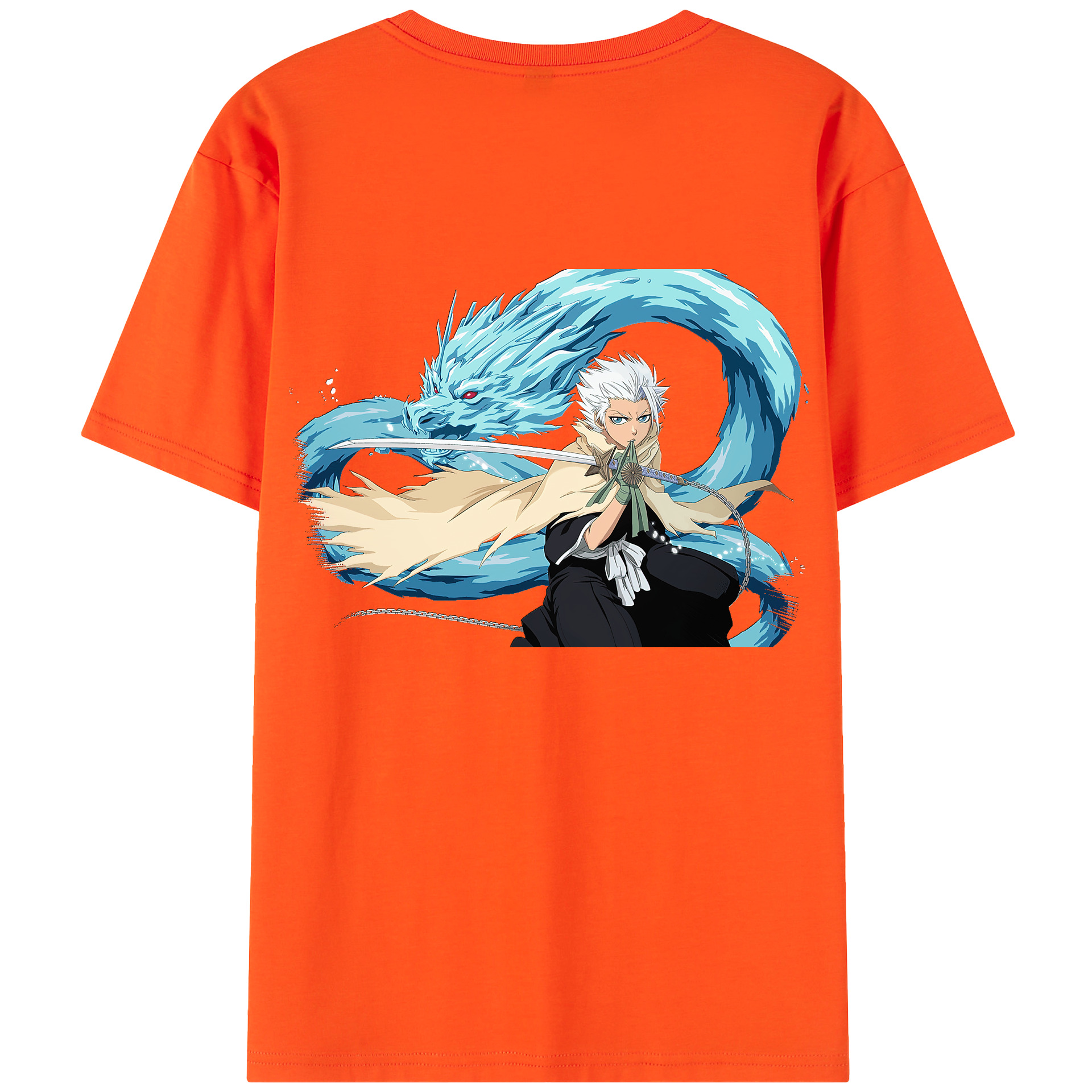 （画像用） ブリーチ 日番谷冬獅郎（ひつがや とうしろう） BLEACH Hitsugaya Toushirou 綿100％半袖Tシャツ（背面プリント）