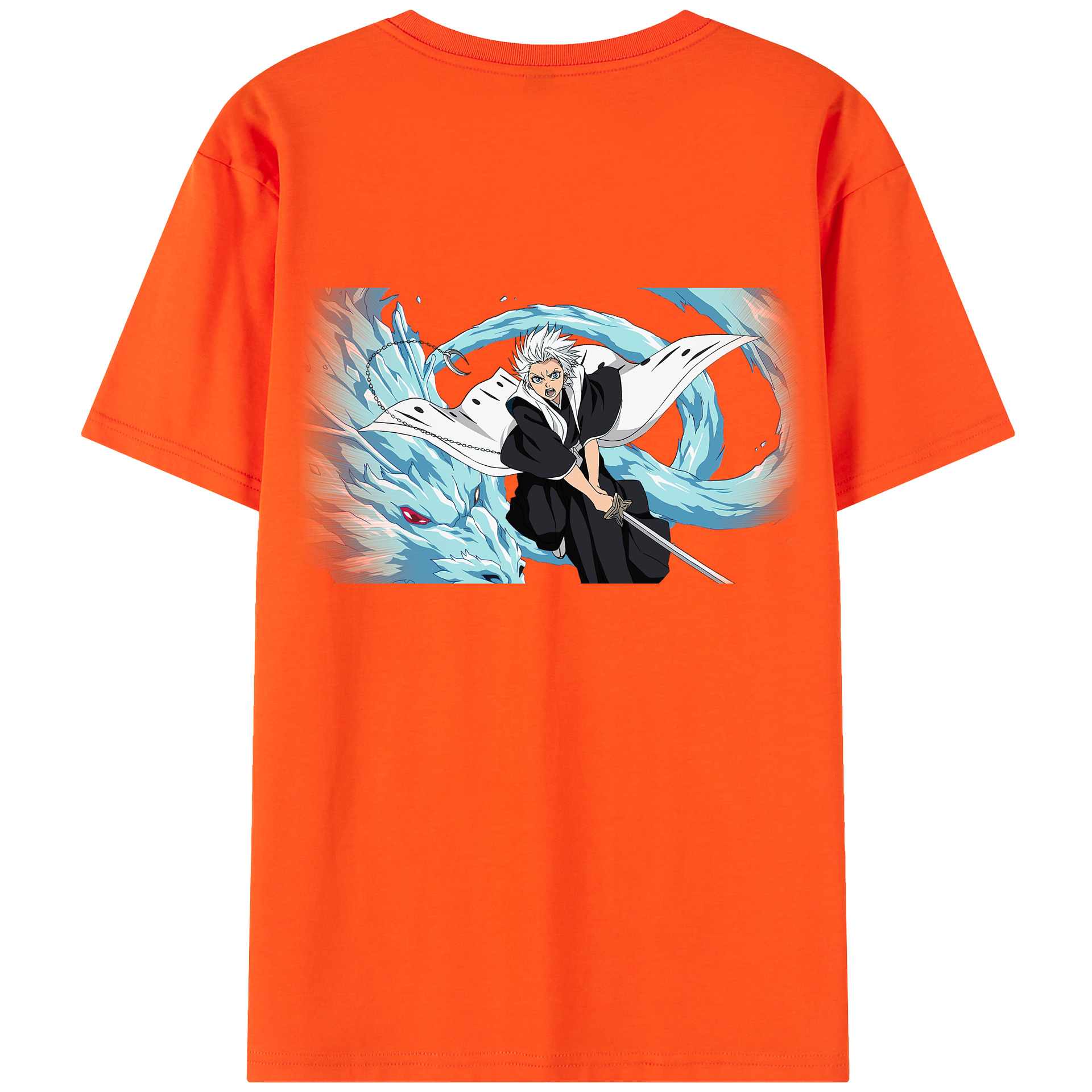 （画像用） ブリーチ 日番谷冬獅郎（ひつがや とうしろう） BLEACH Hitsugaya Toushirou 綿100％半袖Tシャツ（背面プリント）