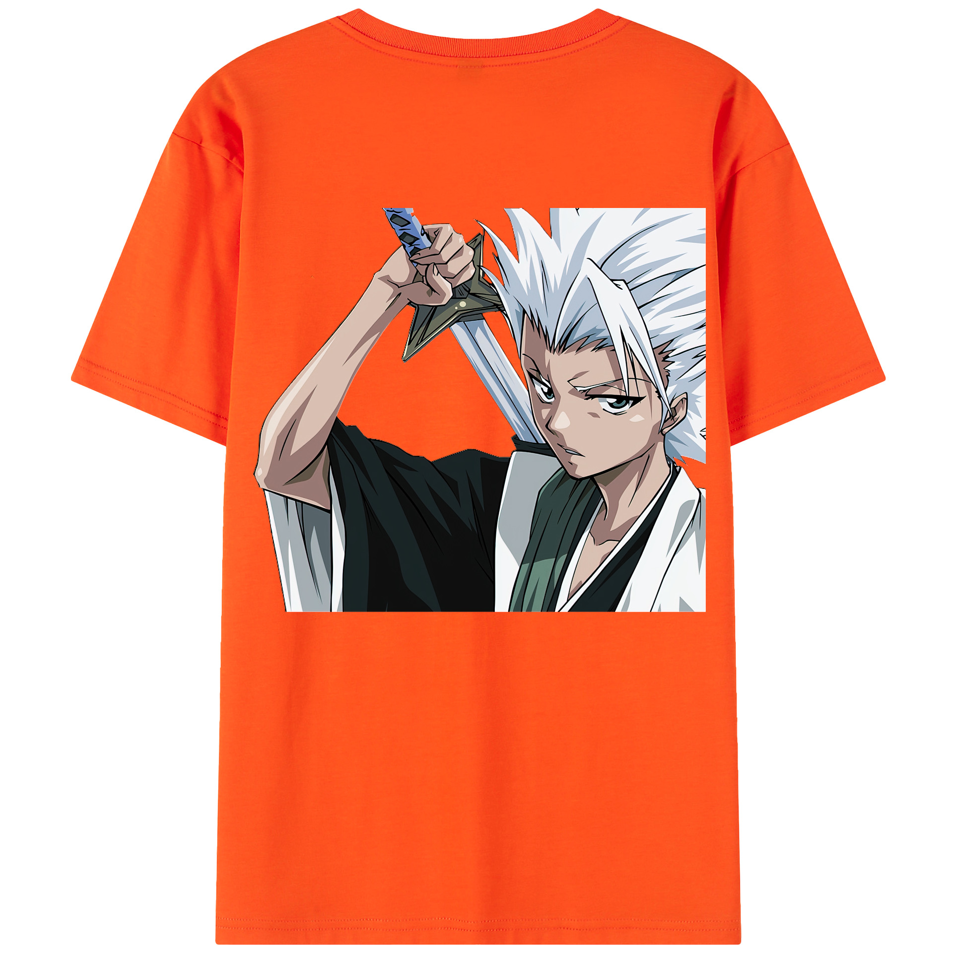 （画像用） ブリーチ 日番谷冬獅郎（ひつがや とうしろう） BLEACH Hitsugaya Toushirou 綿100％半袖Tシャツ（背面プリント）