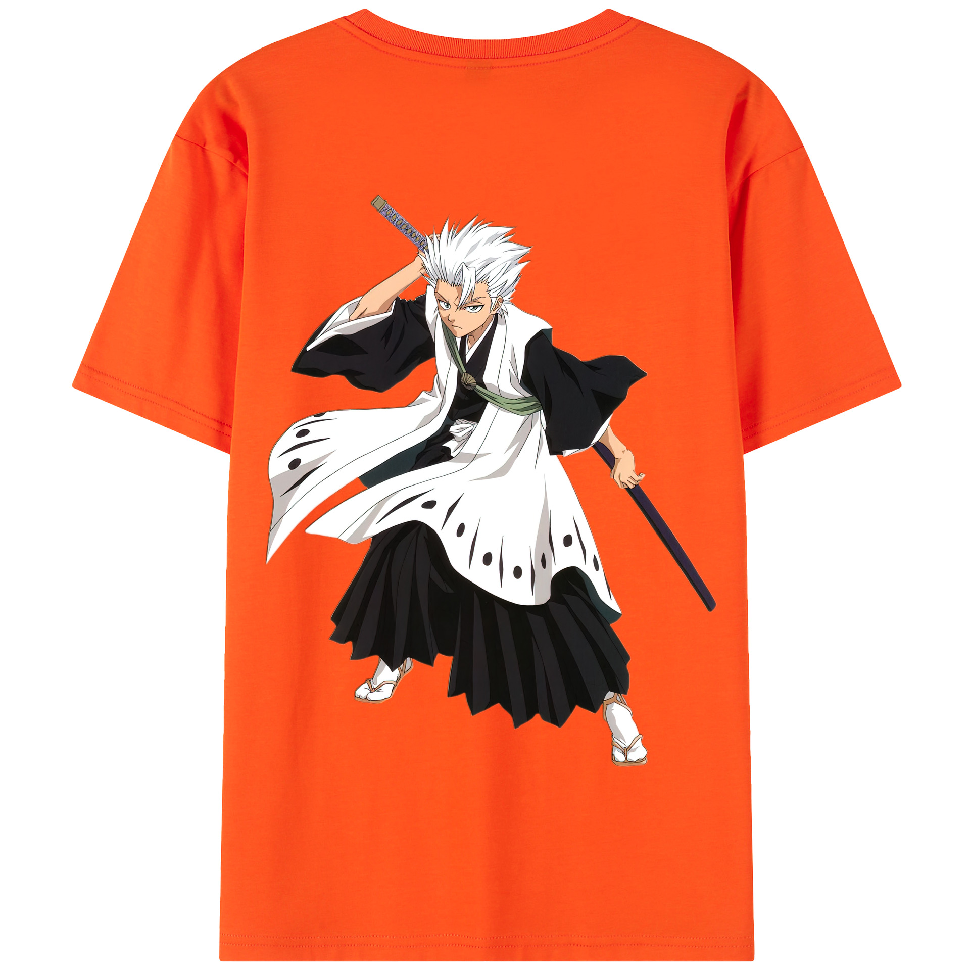 （画像用） ブリーチ 日番谷冬獅郎（ひつがや とうしろう） BLEACH Hitsugaya Toushirou 綿100％半袖Tシャツ（背面プリント）