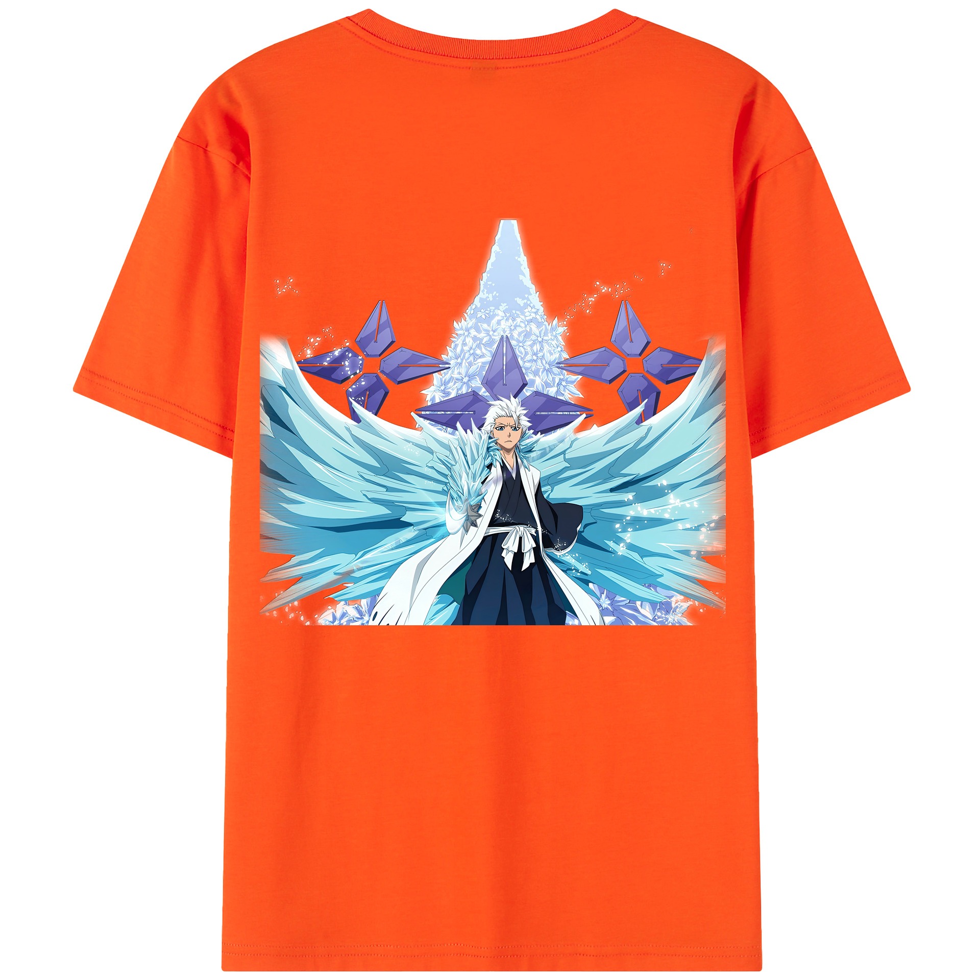 （画像用） ブリーチ 日番谷冬獅郎（ひつがや とうしろう） BLEACH Hitsugaya Toushirou 綿100％半袖Tシャツ（背面プリント）
