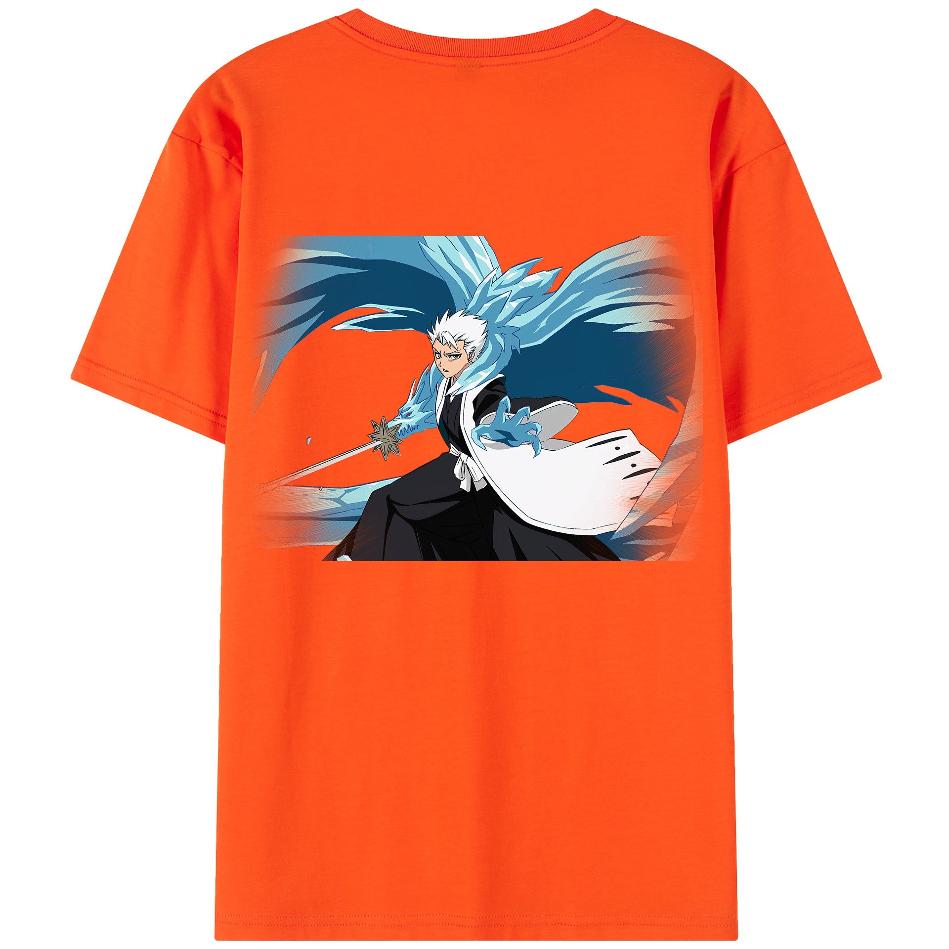 （画像用） ブリーチ 日番谷冬獅郎（ひつがや とうしろう） BLEACH Hitsugaya Toushirou 綿100％半袖Tシャツ（背面プリント）