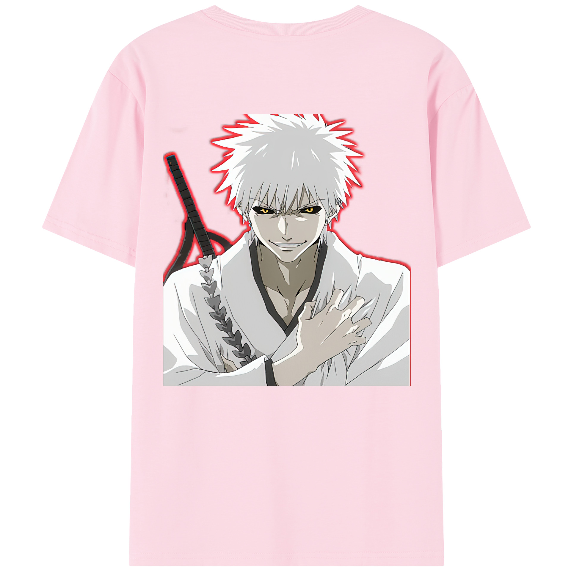 （画像用） ブリーチ 黒崎一護（くろさき いちご）BLEACH Kurosaki Ichigo 綿100％半袖Tシャツ（背面プリント）