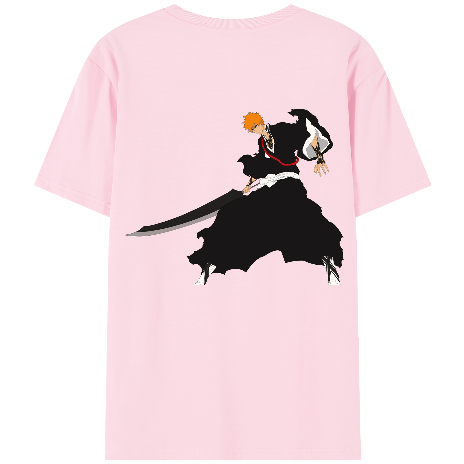 （画像用） ブリーチ 黒崎一護（くろさき いちご）BLEACH Kurosaki Ichigo 綿100％半袖Tシャツ（背面プリント）