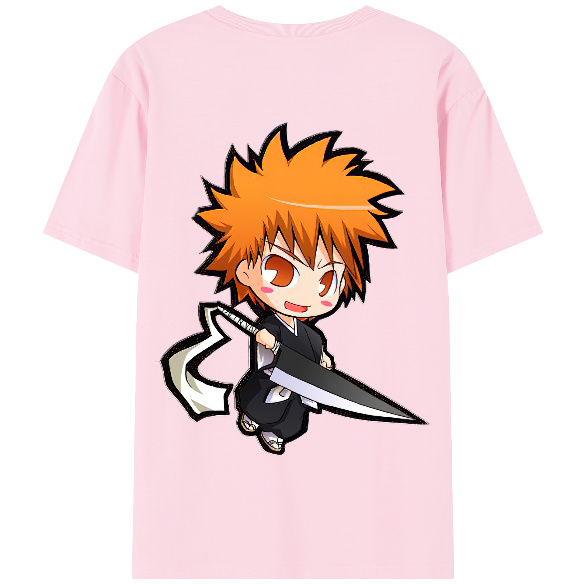 （画像用） ブリーチ 黒崎一護（くろさき いちご）BLEACH Kurosaki Ichigo 綿100％半袖Tシャツ（背面プリント）