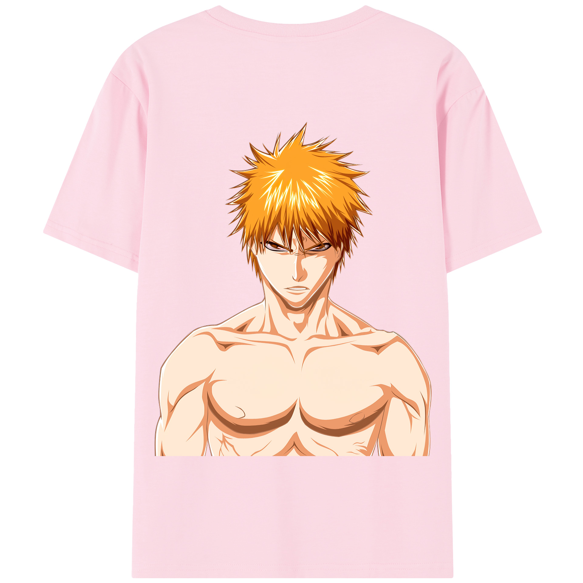 （画像用） ブリーチ 黒崎一護（くろさき いちご）BLEACH Kurosaki Ichigo 綿100％半袖Tシャツ（背面プリント）