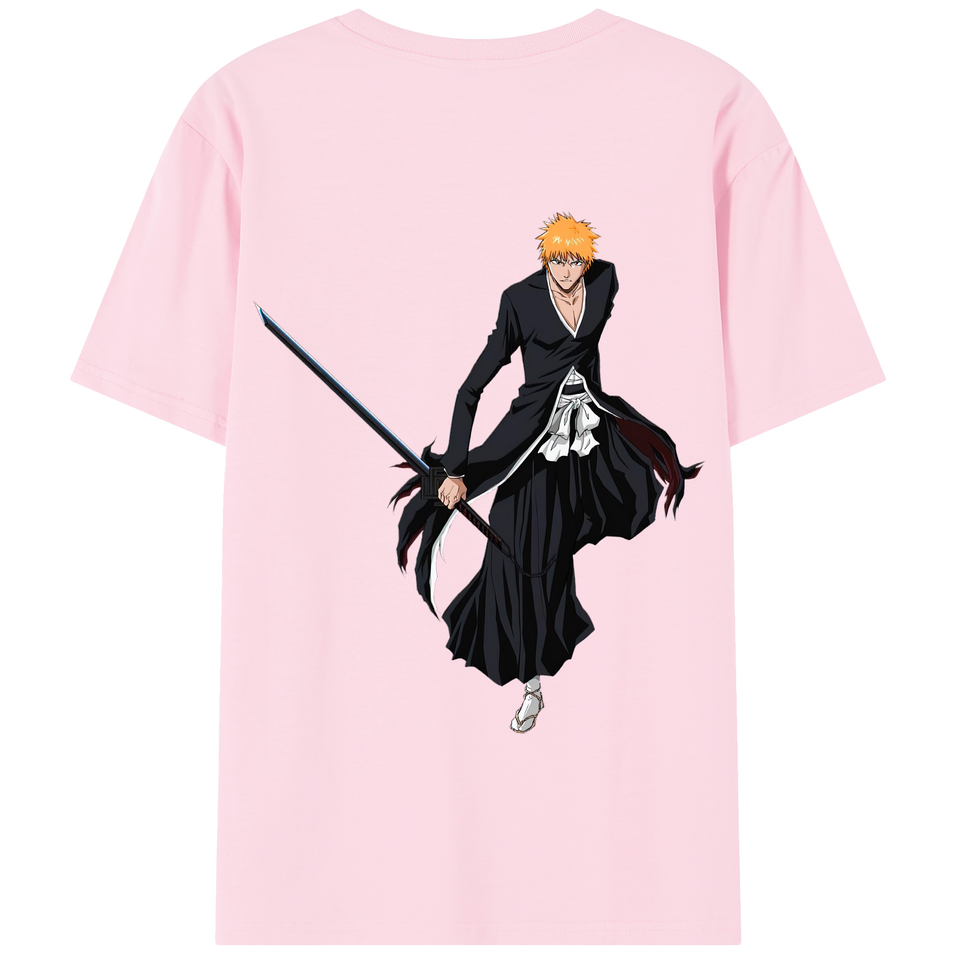 （画像用） ブリーチ 黒崎一護（くろさき いちご）BLEACH Kurosaki Ichigo 綿100％半袖Tシャツ（背面プリント）