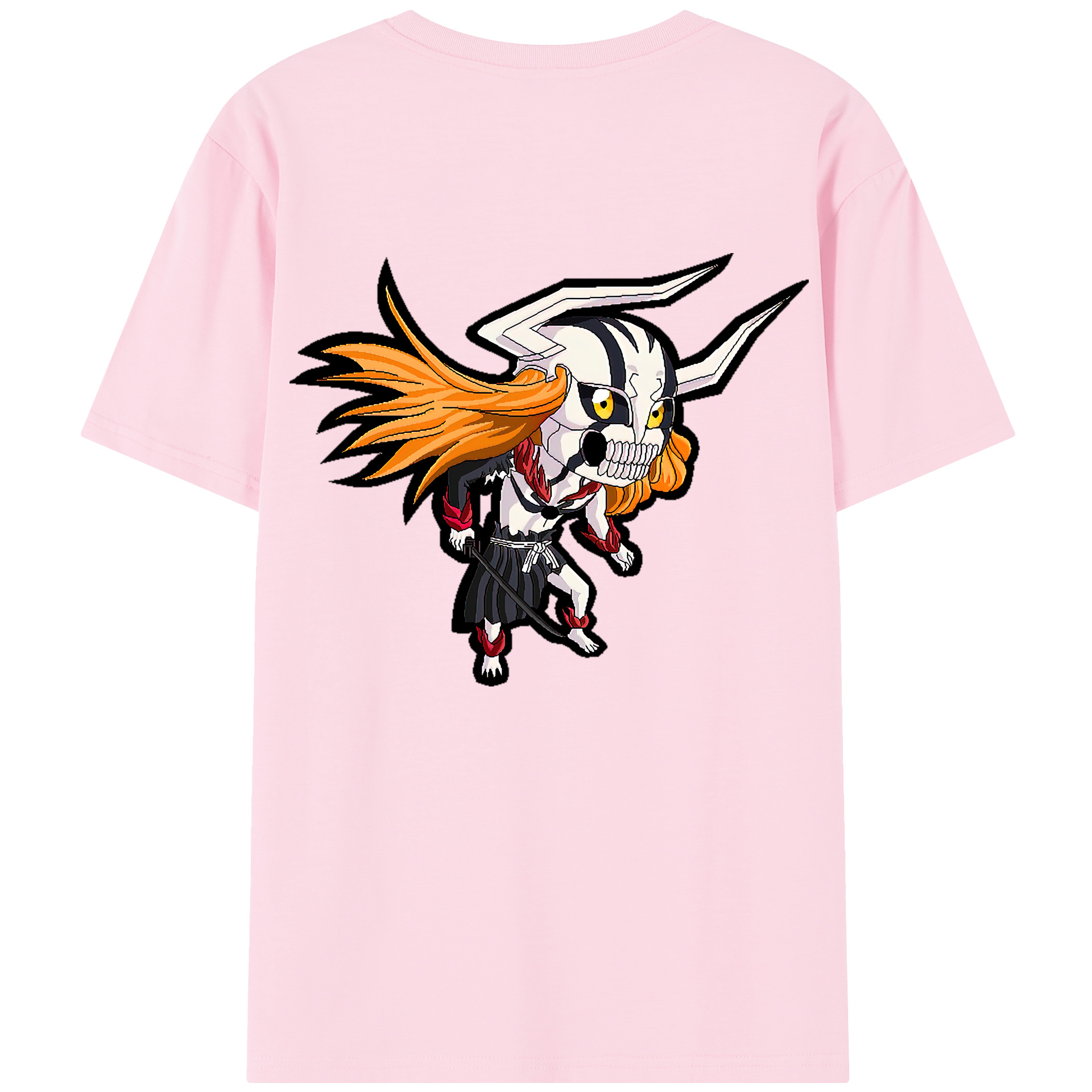 （画像用） ブリーチ 黒崎一護（くろさき いちご）BLEACH Kurosaki Ichigo 綿100％半袖Tシャツ（背面プリント）