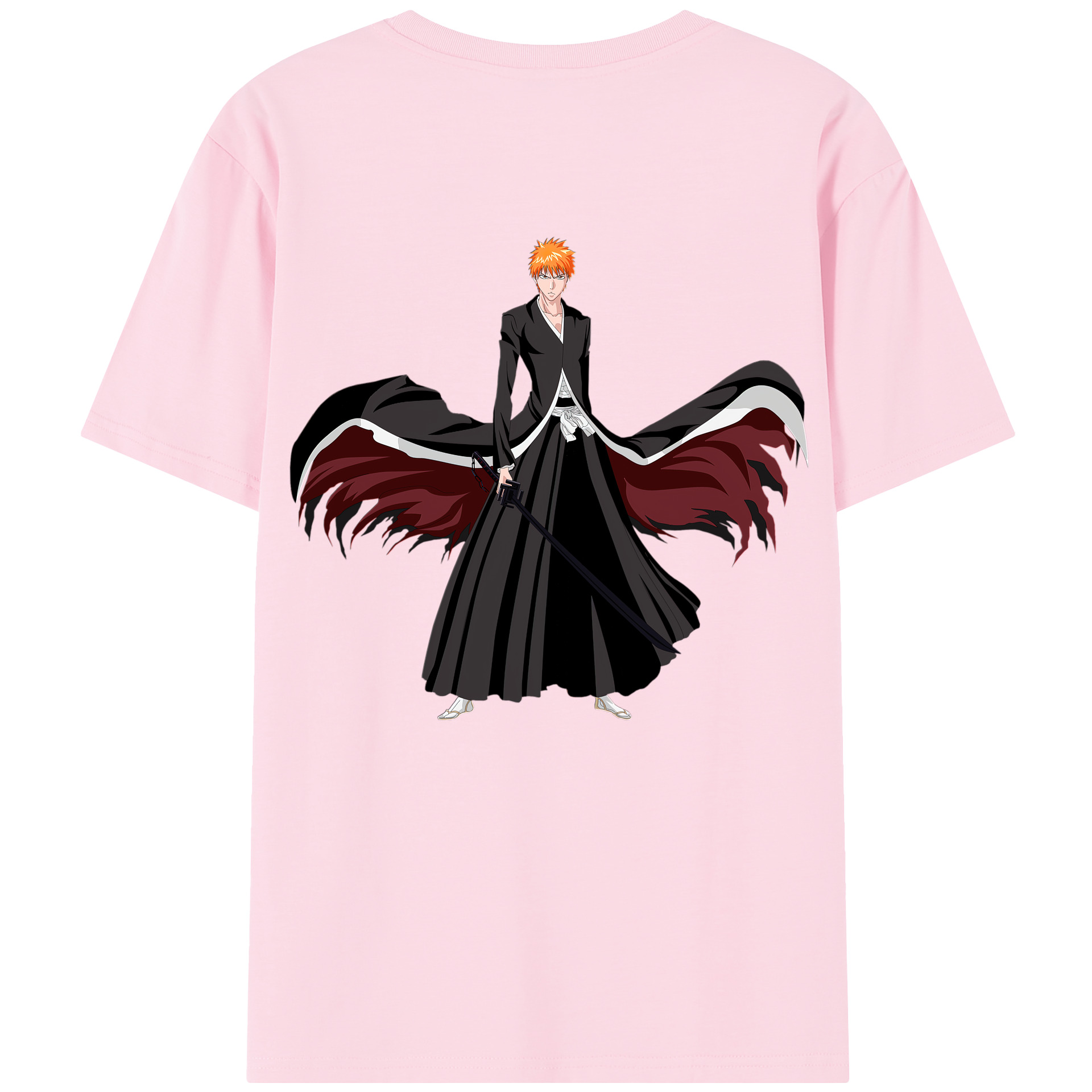 （画像用） ブリーチ 黒崎一護（くろさき いちご）BLEACH Kurosaki Ichigo 綿100％半袖Tシャツ（背面プリント）