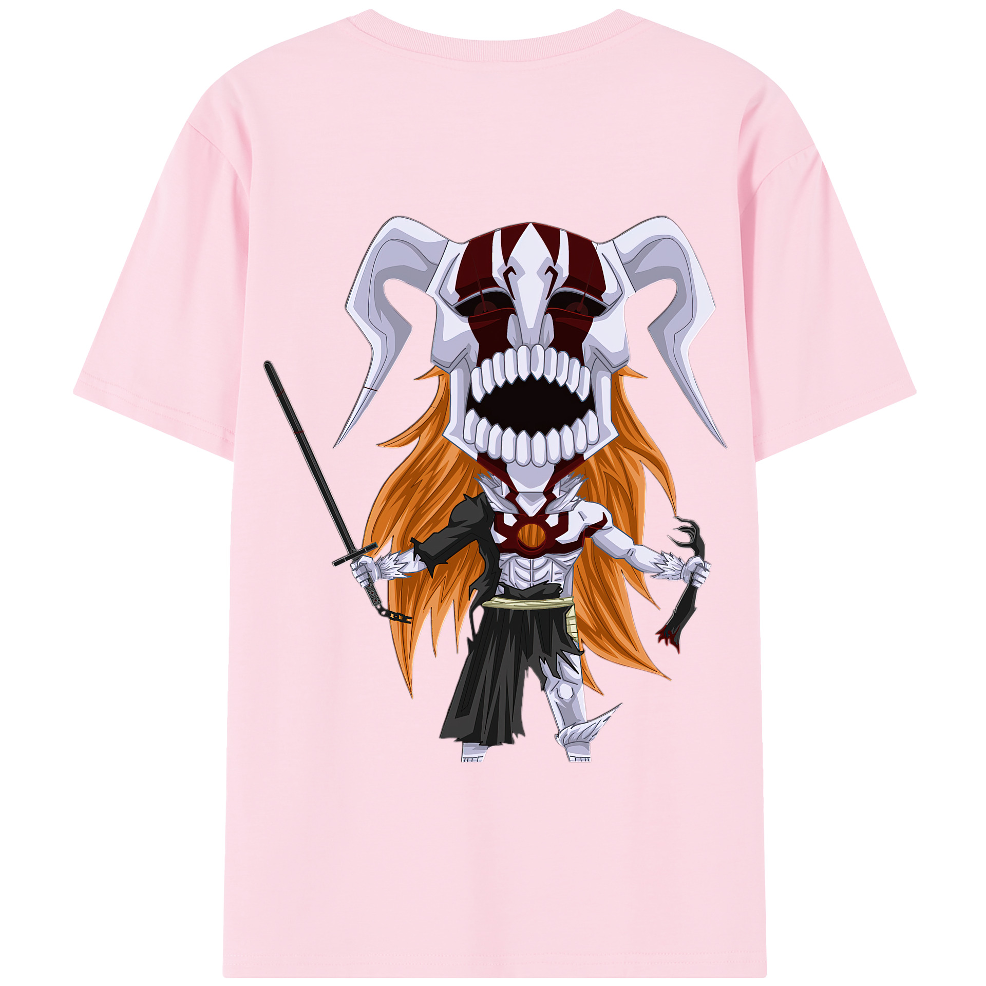 （画像用） ブリーチ 黒崎一護（くろさき いちご）BLEACH Kurosaki Ichigo 綿100％半袖Tシャツ（背面プリント）