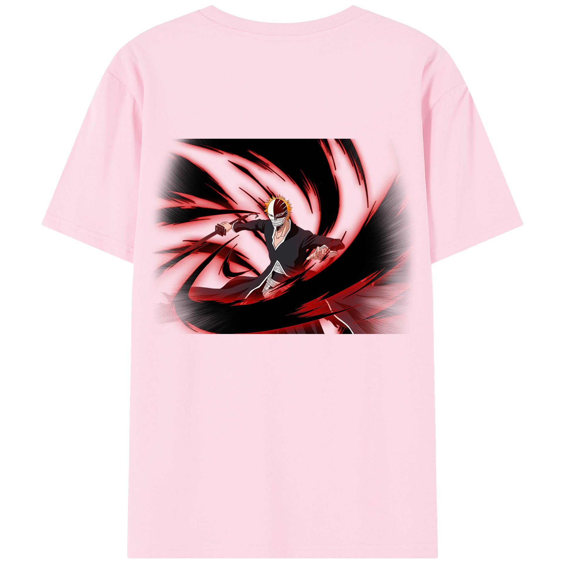 （画像用） ブリーチ 黒崎一護（くろさき いちご）BLEACH Kurosaki Ichigo 綿100％半袖Tシャツ（背面プリント）