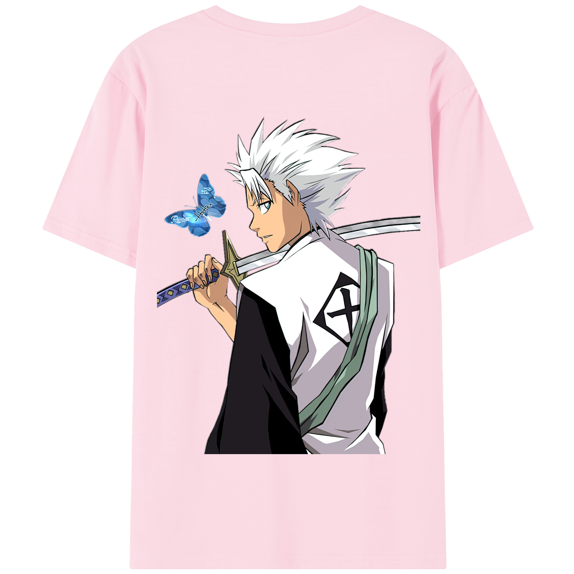 （画像用） ブリーチ 日番谷冬獅郎（ひつがや とうしろう） BLEACH Hitsugaya Toushirou 綿100％半袖Tシャツ（背面プリント）