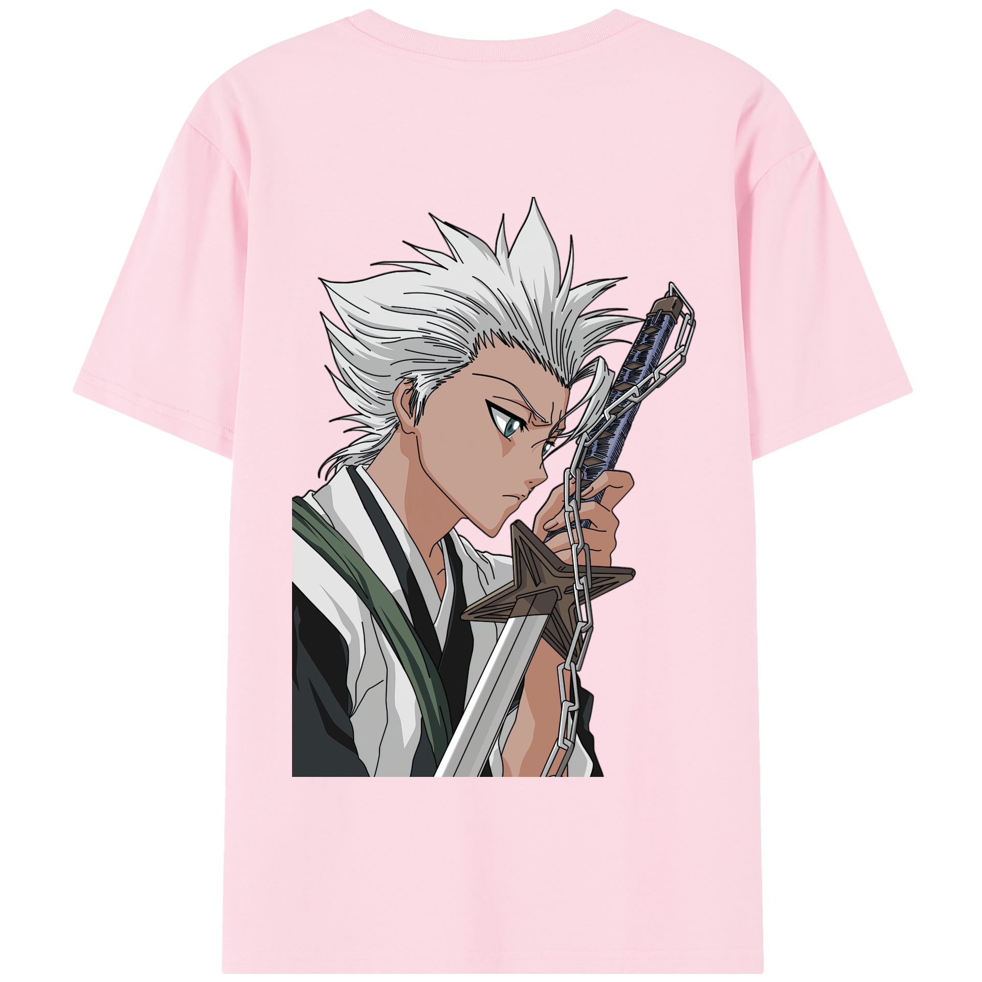 （画像用） ブリーチ 日番谷冬獅郎（ひつがや とうしろう） BLEACH Hitsugaya Toushirou 綿100％半袖Tシャツ（背面プリント）