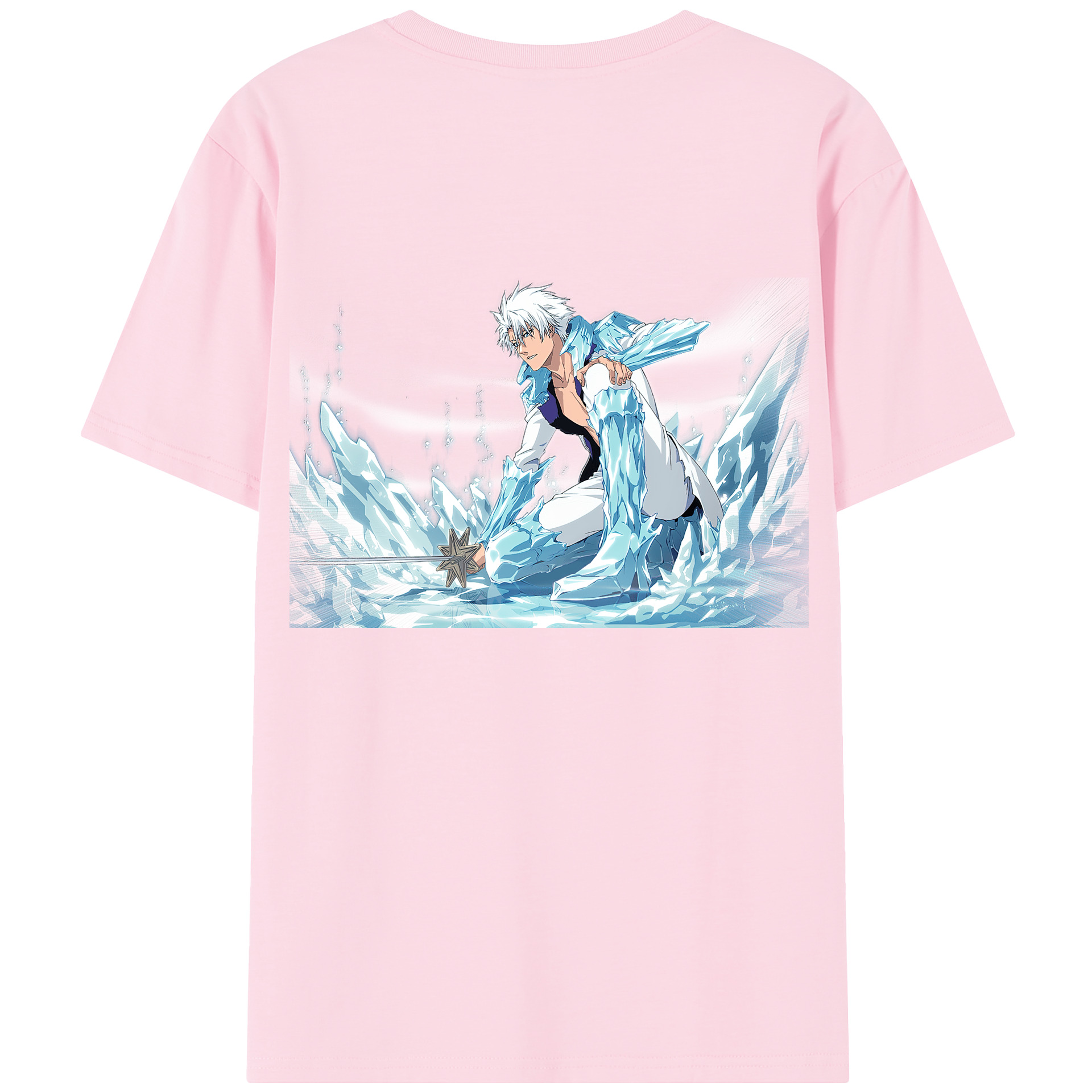 （画像用） ブリーチ 日番谷冬獅郎（ひつがや とうしろう） BLEACH Hitsugaya Toushirou 綿100％半袖Tシャツ（背面プリント）