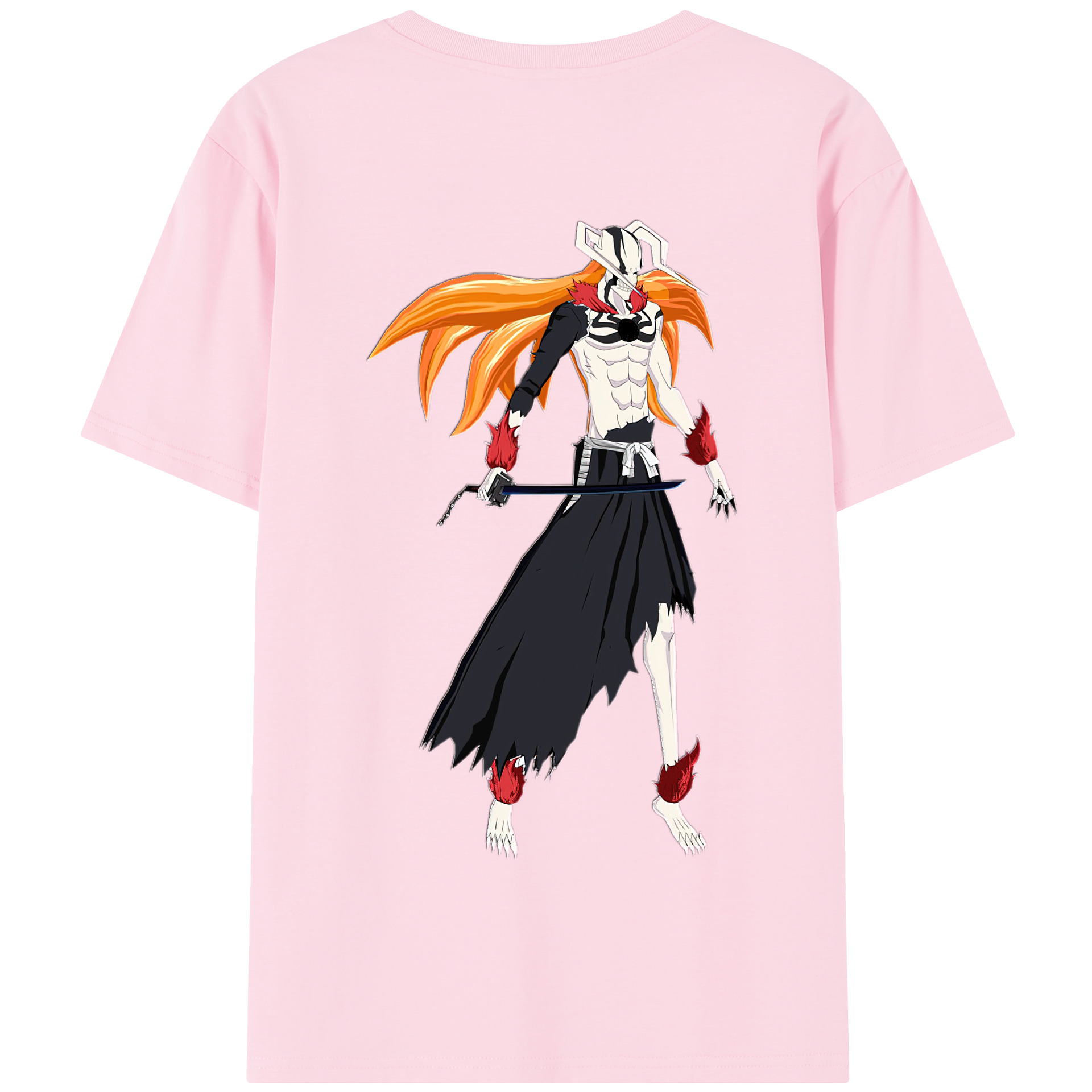 （画像用） ブリーチ 黒崎一護（くろさき いちご）BLEACH Kurosaki Ichigo 綿100％半袖Tシャツ（背面プリント）