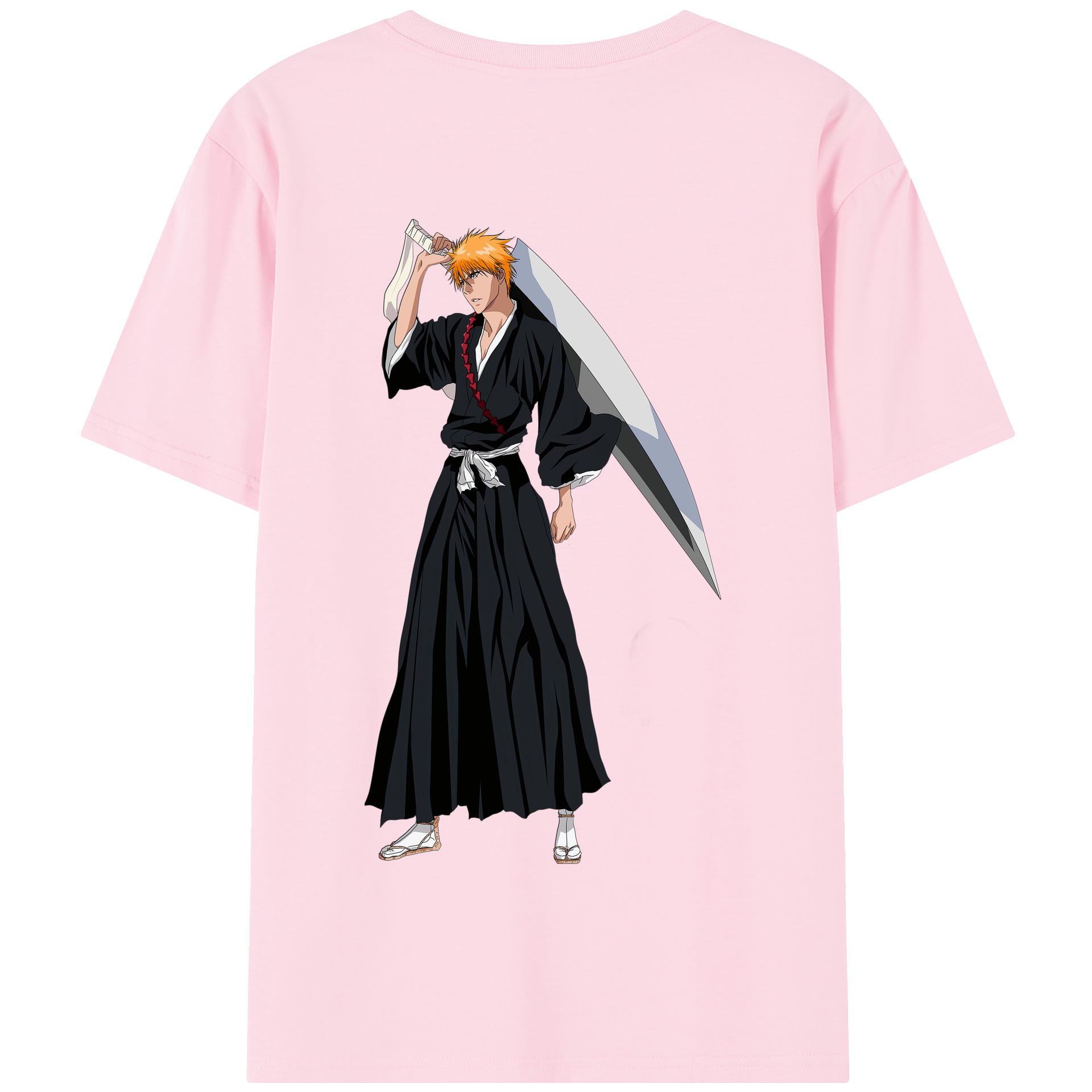 （画像用） ブリーチ 黒崎一護（くろさき いちご）BLEACH Kurosaki Ichigo 綿100％半袖Tシャツ（背面プリント）