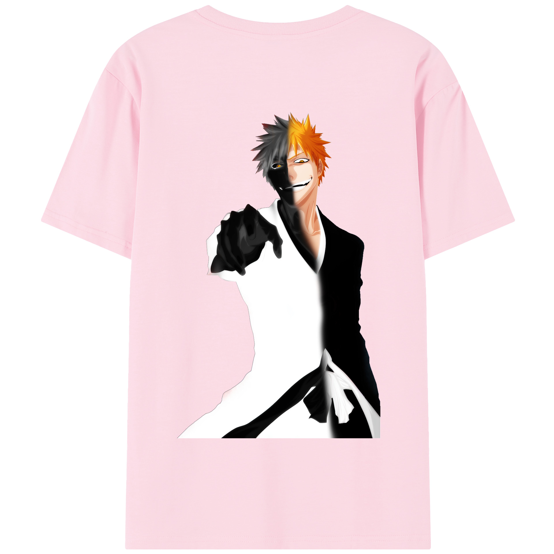 （画像用） ブリーチ 黒崎一護（くろさき いちご）BLEACH Kurosaki Ichigo 綿100％半袖Tシャツ（背面プリント）
