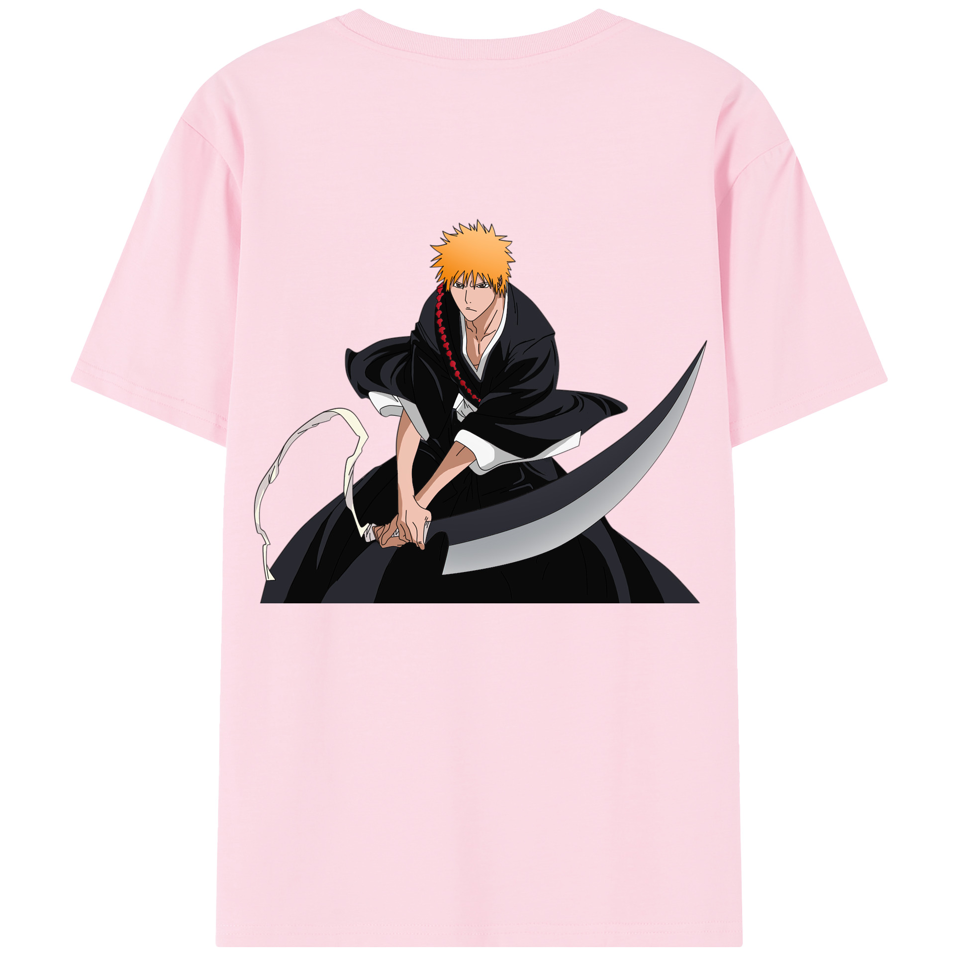 （画像用） ブリーチ 黒崎一護（くろさき いちご）BLEACH Kurosaki Ichigo 綿100％半袖Tシャツ（背面プリント）