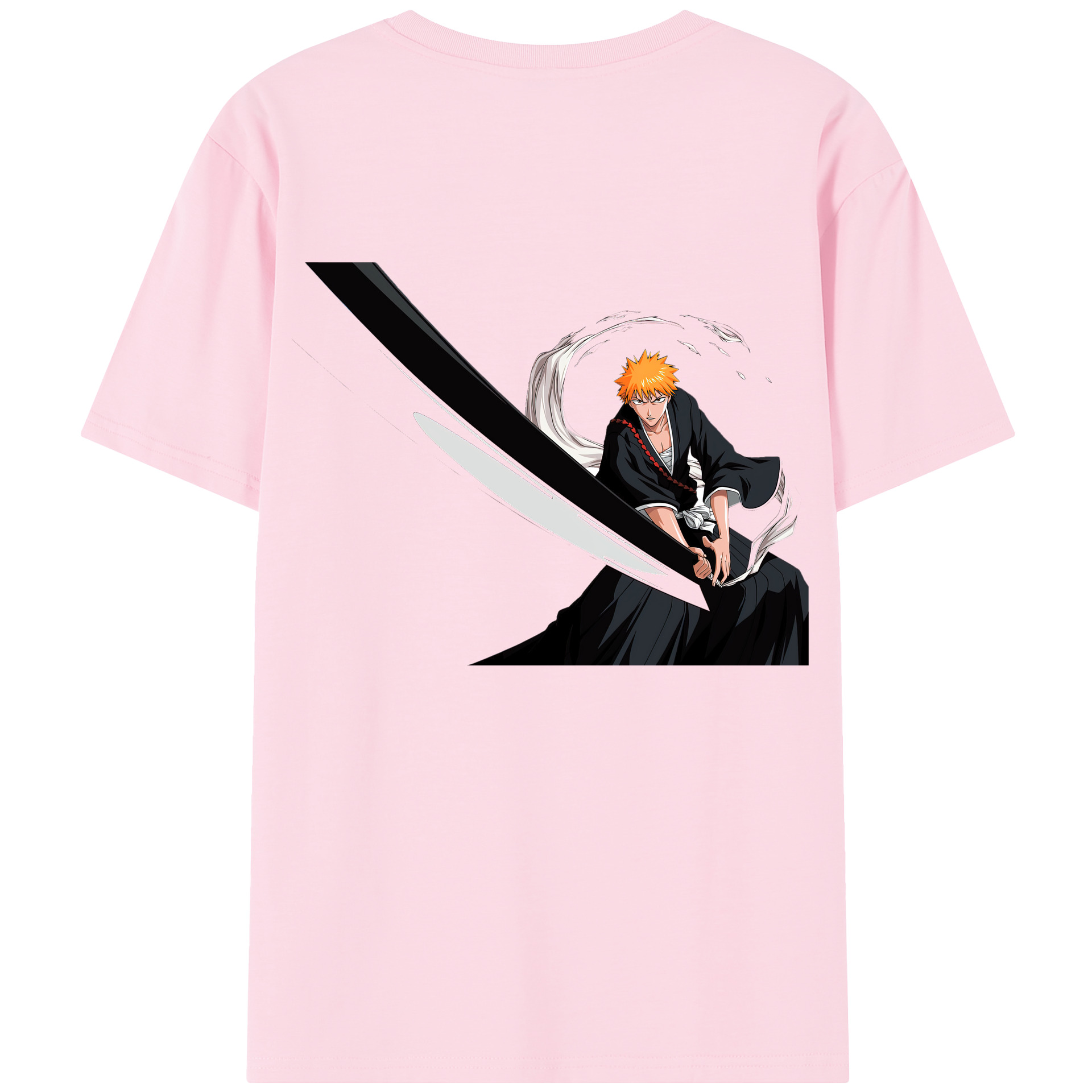 （画像用） ブリーチ 黒崎一護（くろさき いちご）BLEACH Kurosaki Ichigo 綿100％半袖Tシャツ（背面プリント）