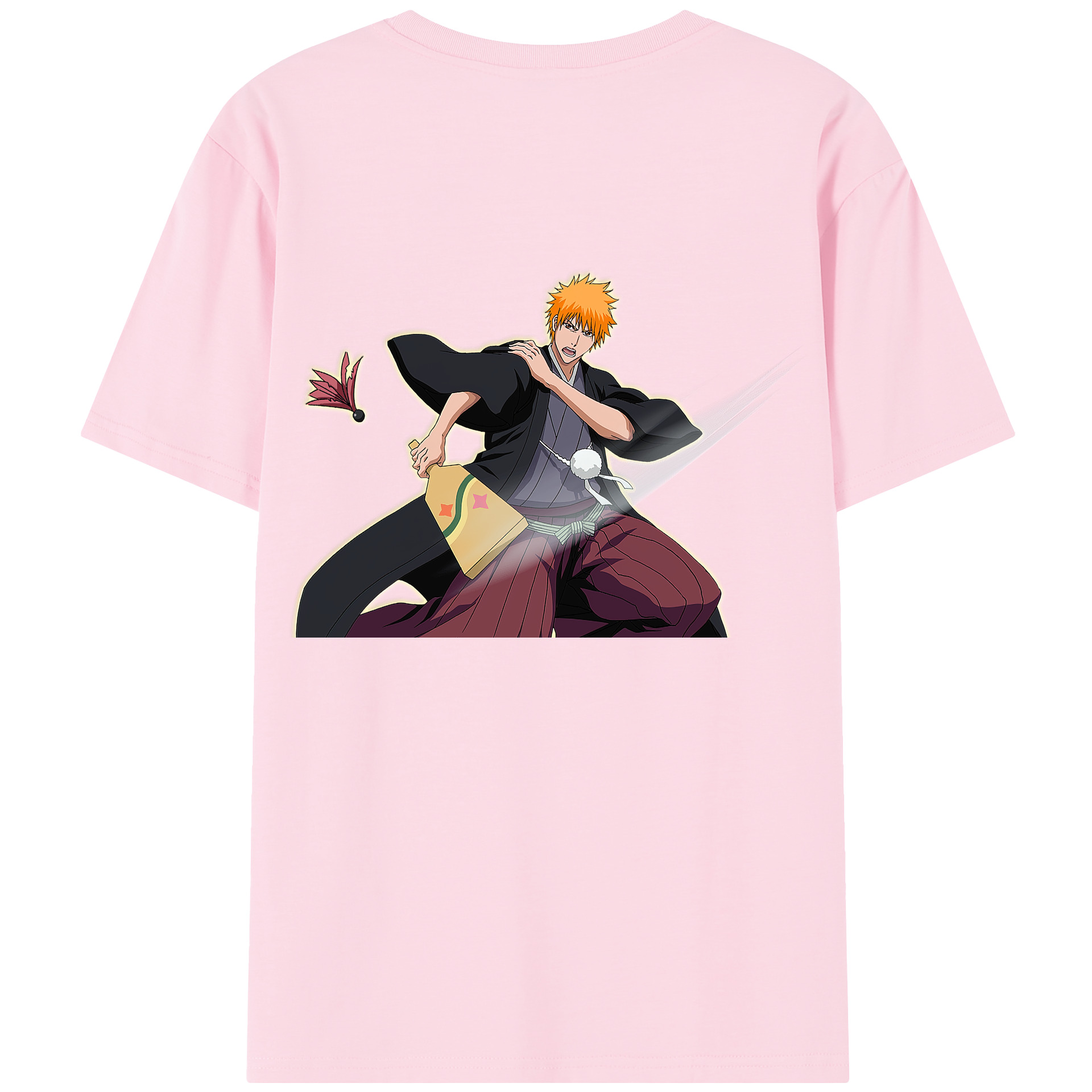 （画像用） ブリーチ 黒崎一護（くろさき いちご）BLEACH Kurosaki Ichigo 綿100％半袖Tシャツ（背面プリント）