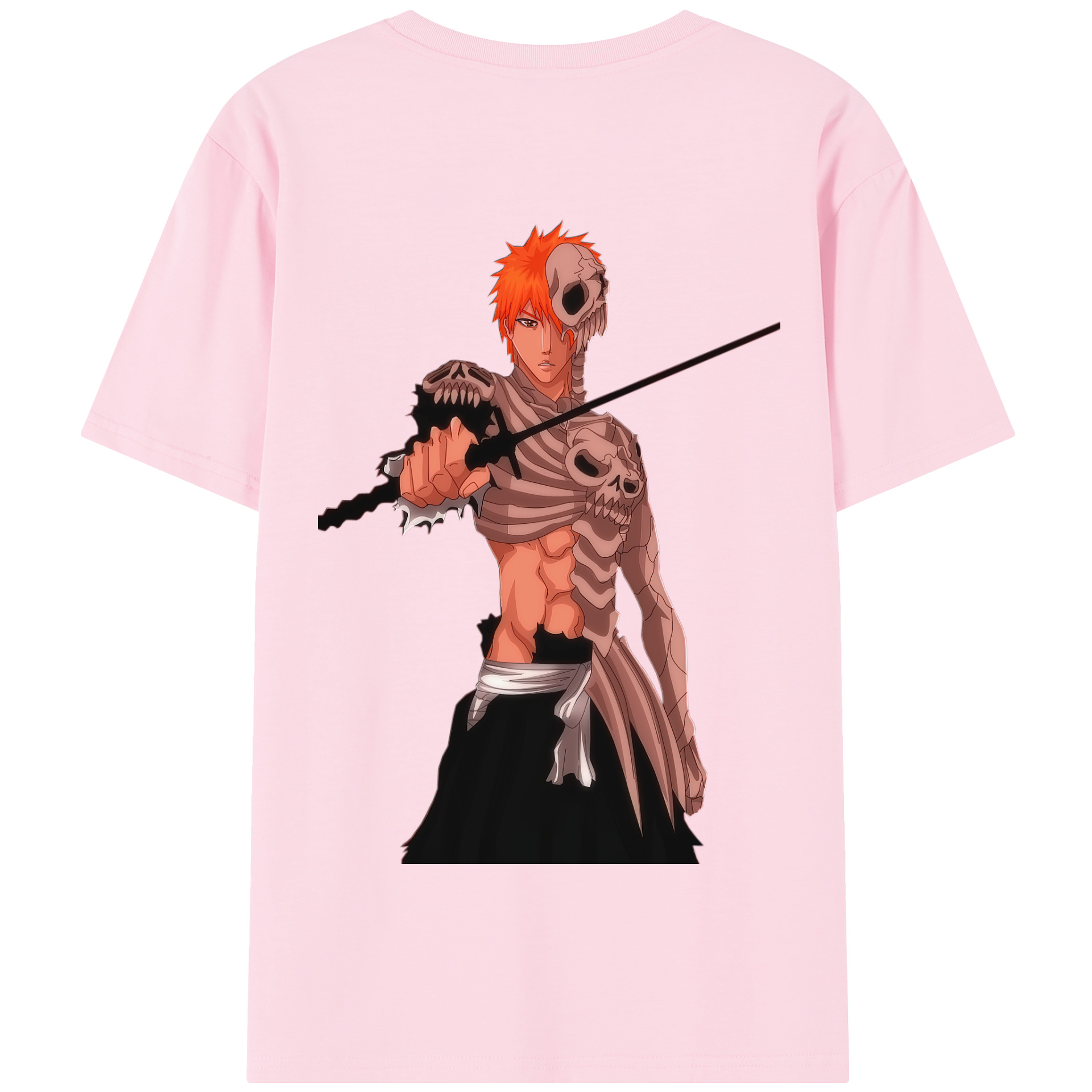 （画像用） ブリーチ 黒崎一護（くろさき いちご）BLEACH Kurosaki Ichigo 綿100％半袖Tシャツ（背面プリント）