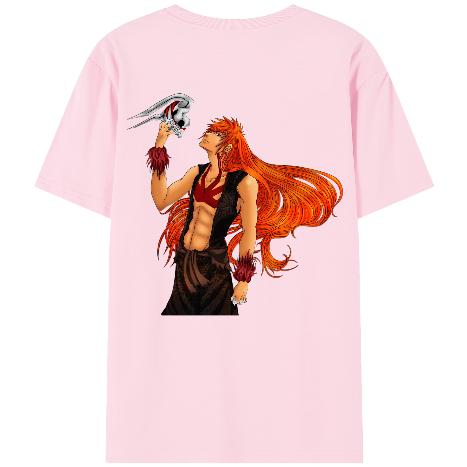 （画像用） ブリーチ 黒崎一護（くろさき いちご）BLEACH Kurosaki Ichigo 綿100％半袖Tシャツ（背面プリント）