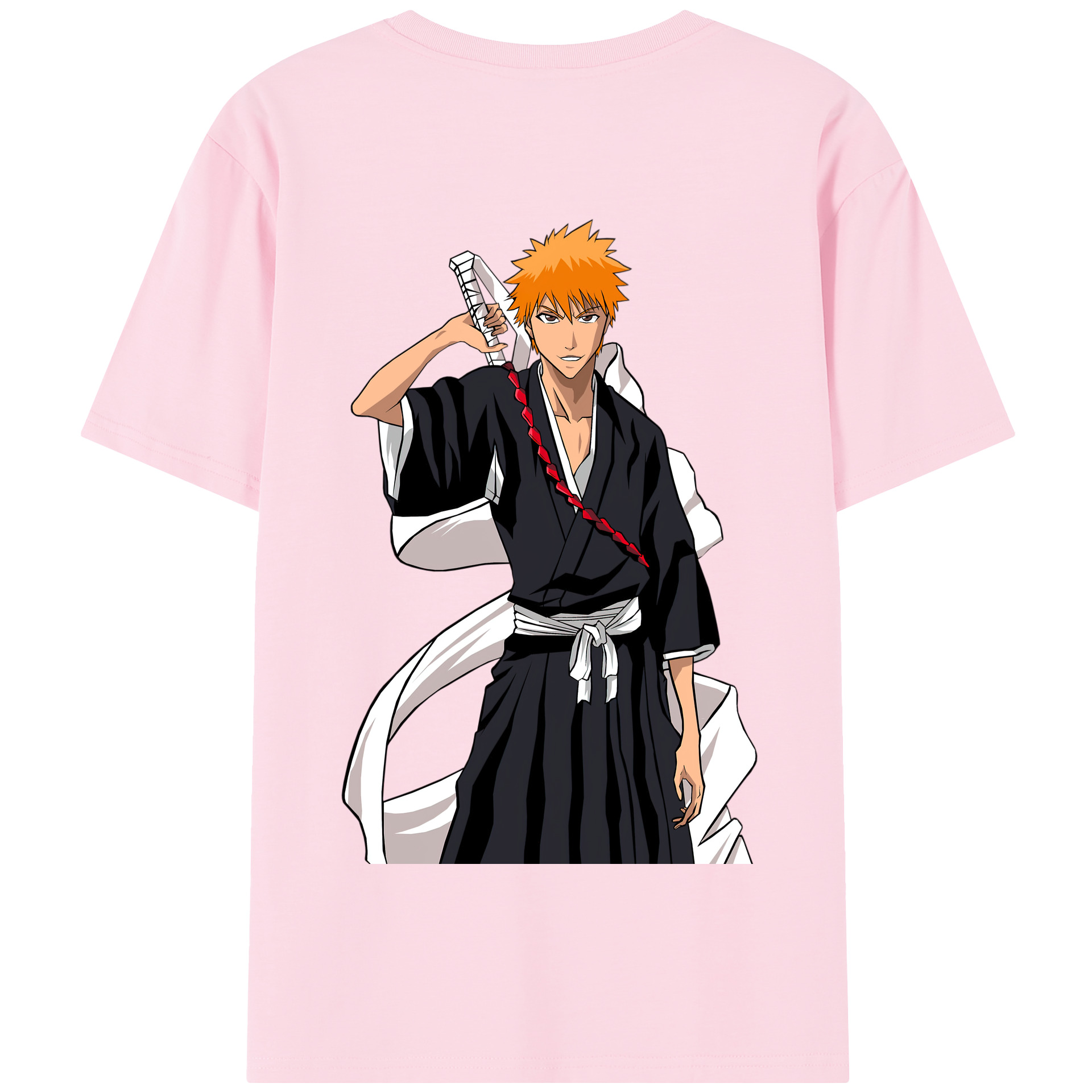 （画像用） ブリーチ 黒崎一護（くろさき いちご）BLEACH Kurosaki Ichigo 綿100％半袖Tシャツ（背面プリント）