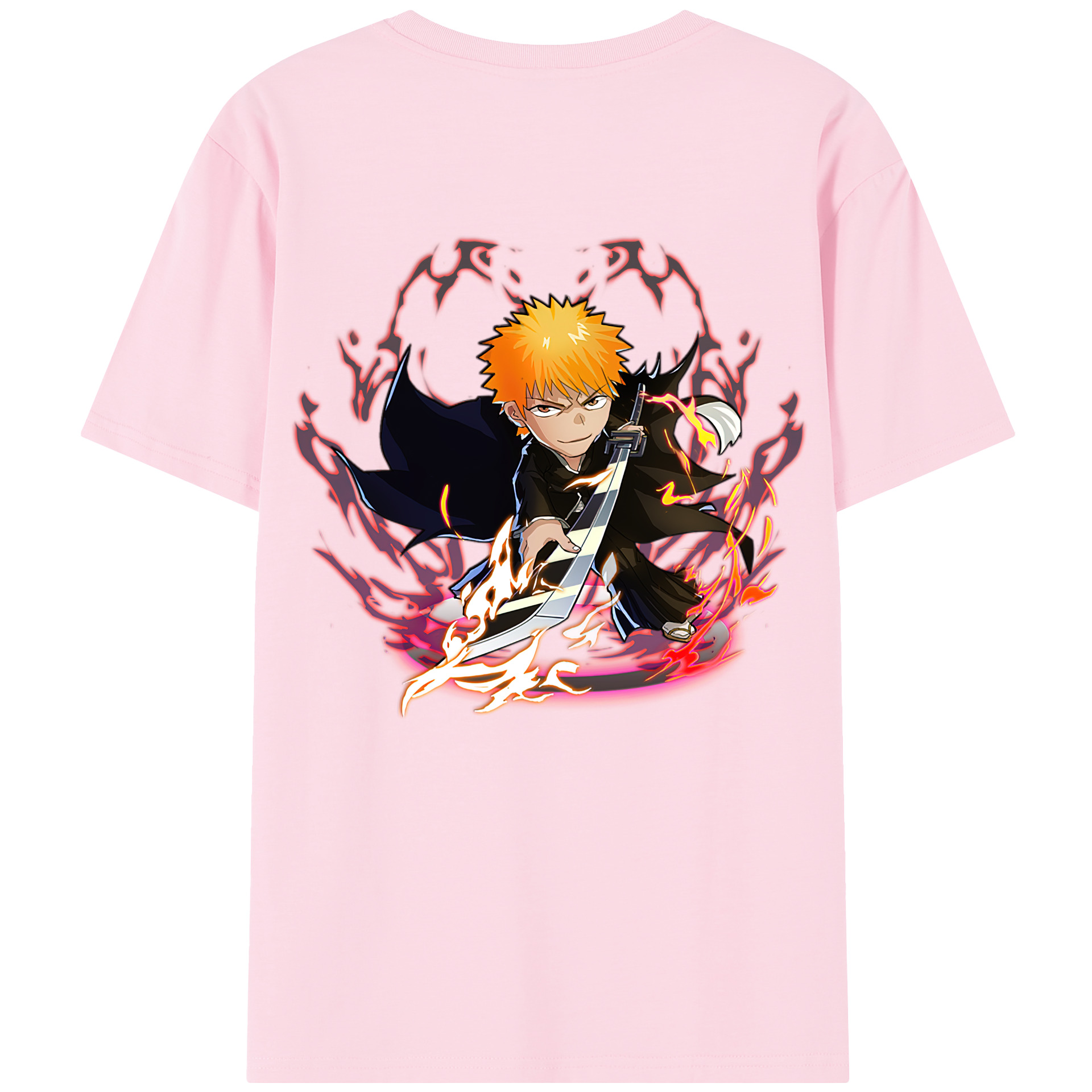 （画像用） ブリーチ 黒崎一護（くろさき いちご）BLEACH Kurosaki Ichigo 綿100％半袖Tシャツ（背面プリント）